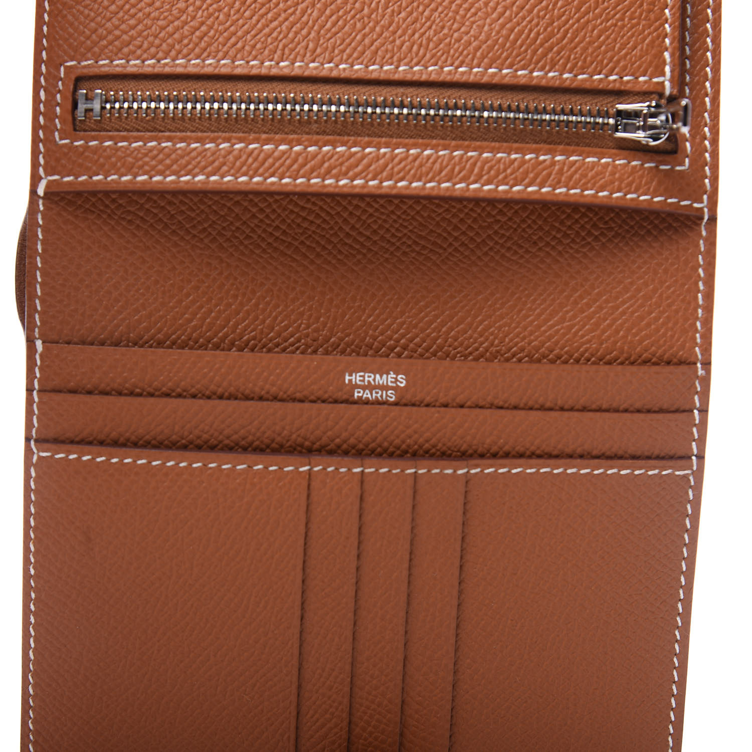 HERMES Epsom Bearn Compact Wallet Gold 612398 | FASHIONPHILE