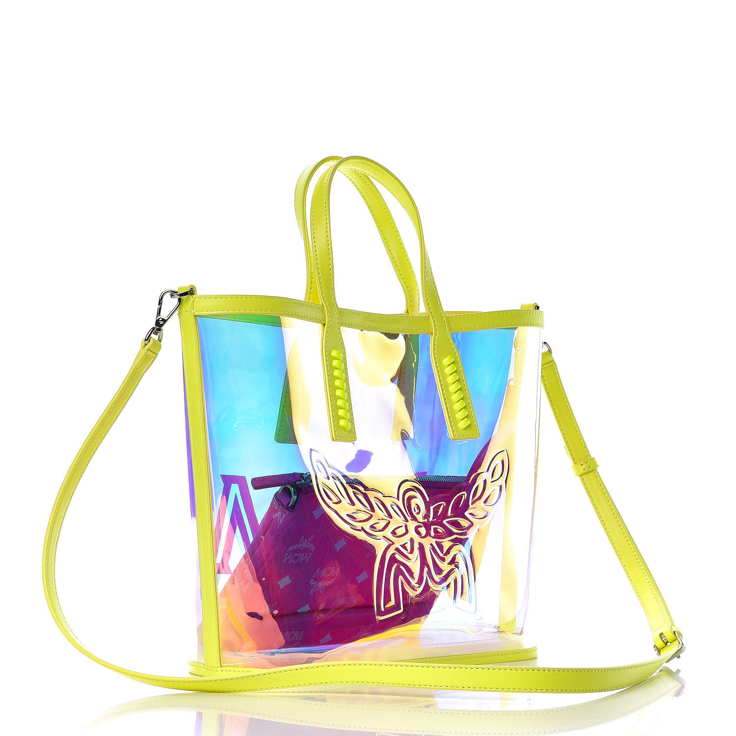 mcm iridescent medium shopper tote