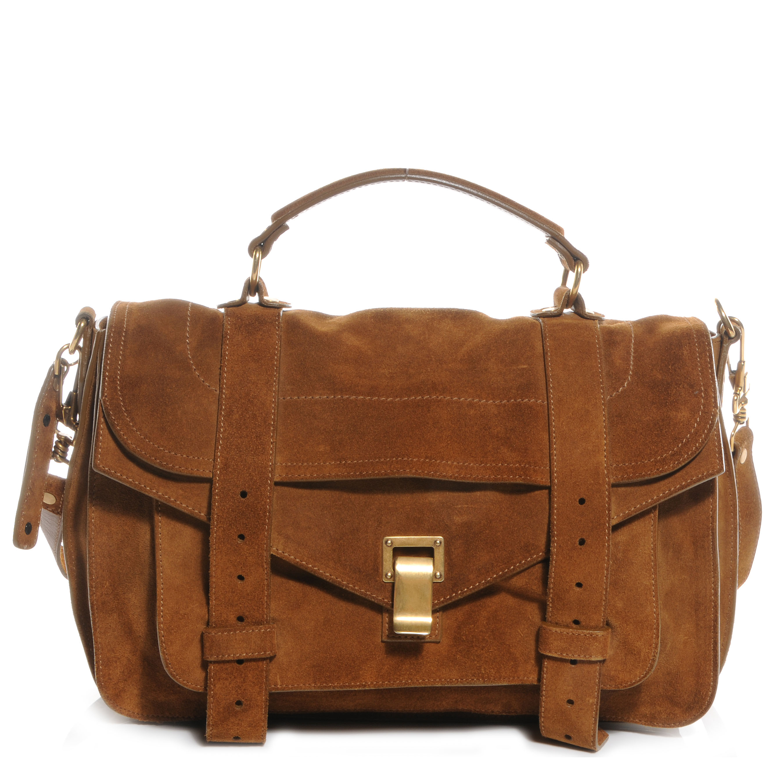 PROENZA SCHOULER Suede PS1 Medium Satchel Tobacco 63791