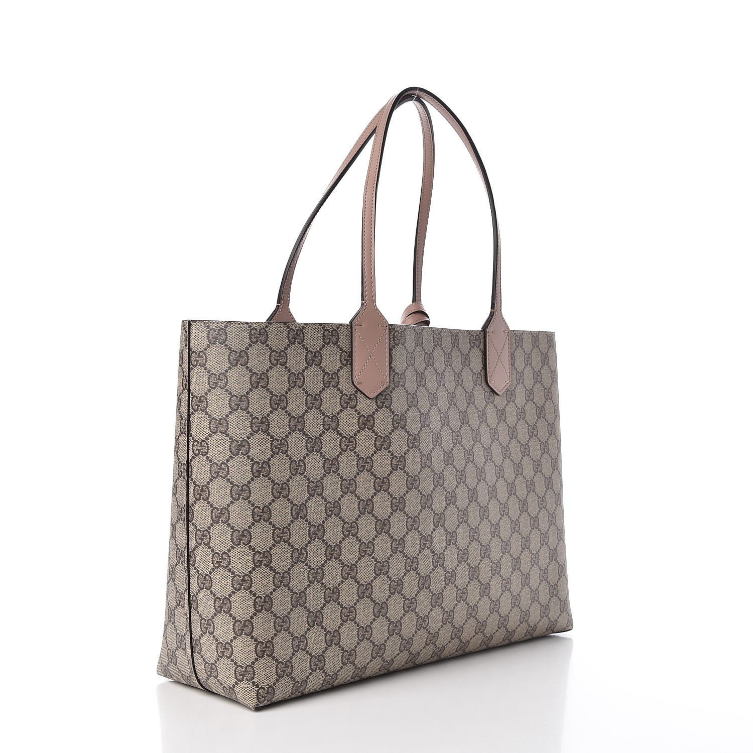 GUCCI Calfskin GG Supreme Monogram Medium Reversible Tote Dark Cipria ...