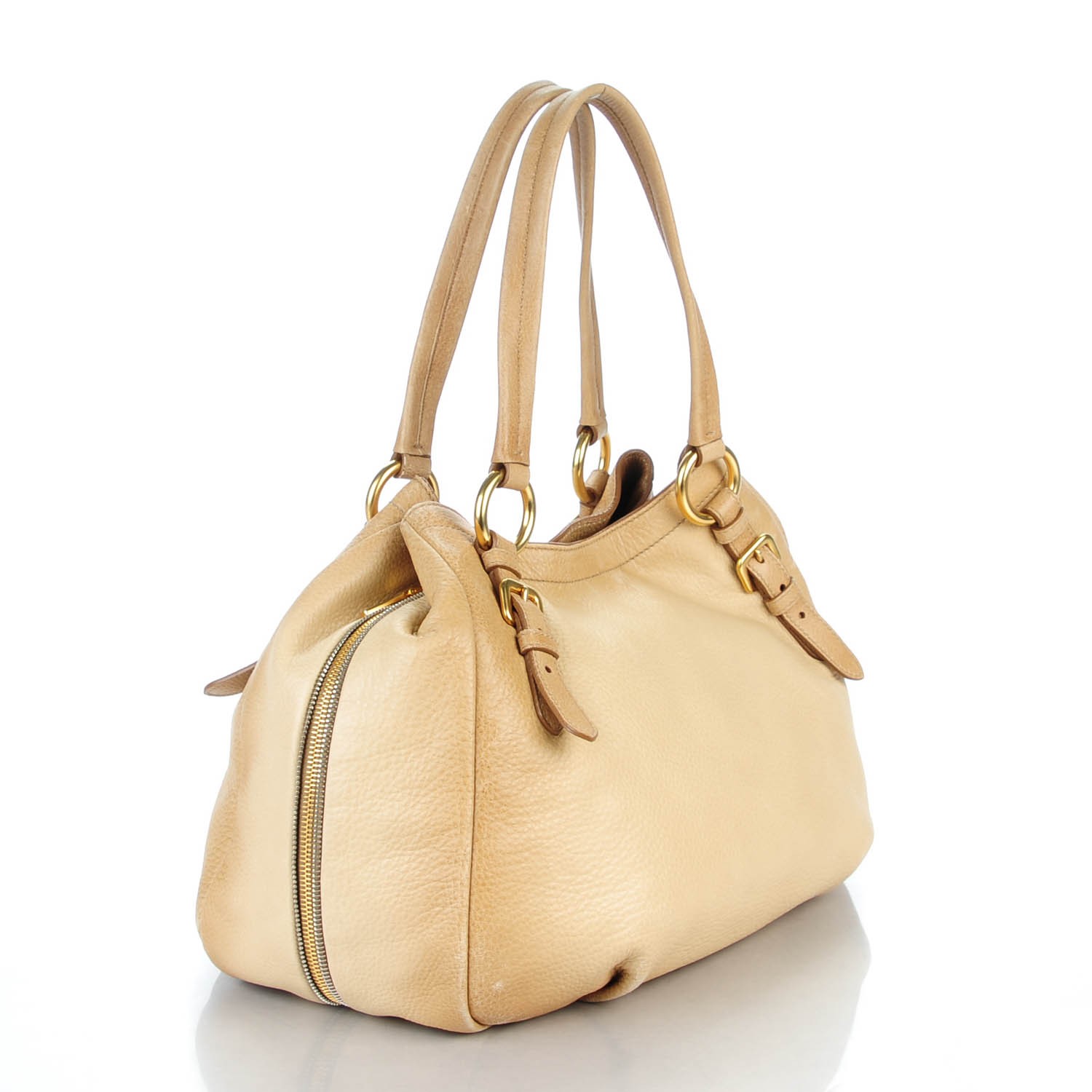 Prada Cervo Antik Deerskin PRADA Cervo Antik Deerskin Shoulder Bag Quarzo Sfumato 140603