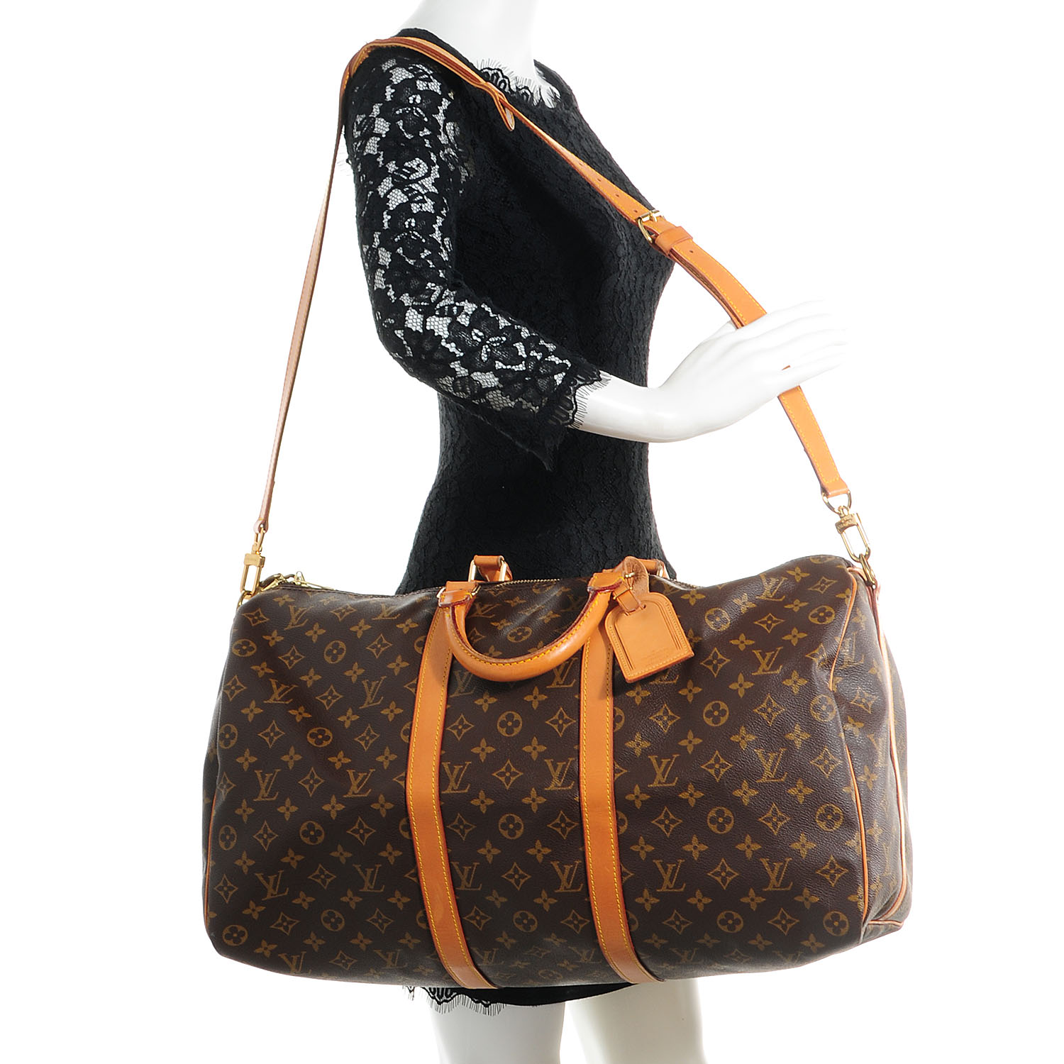 louis vuitton keepall 50 bandoulière black autres toiles monogram