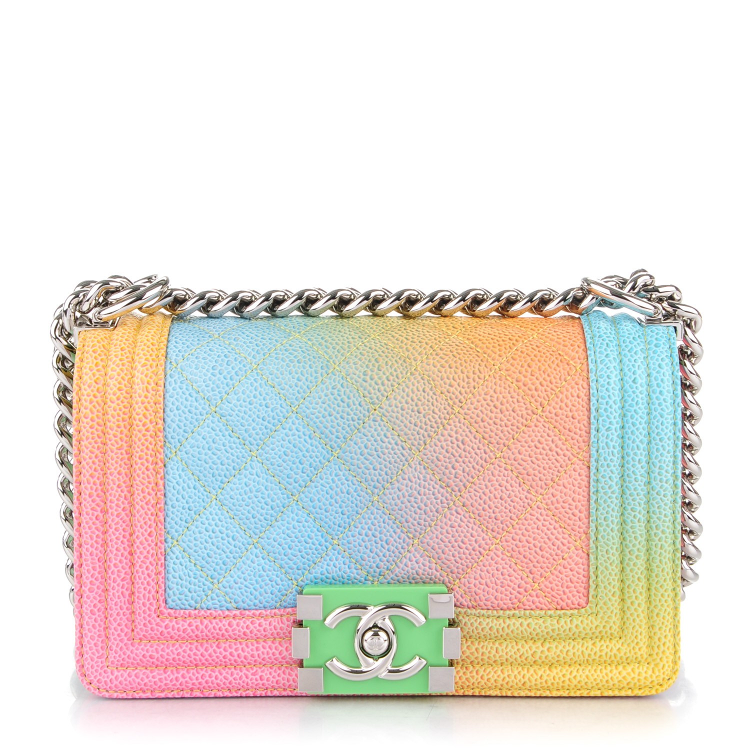 quilted rainbow purse