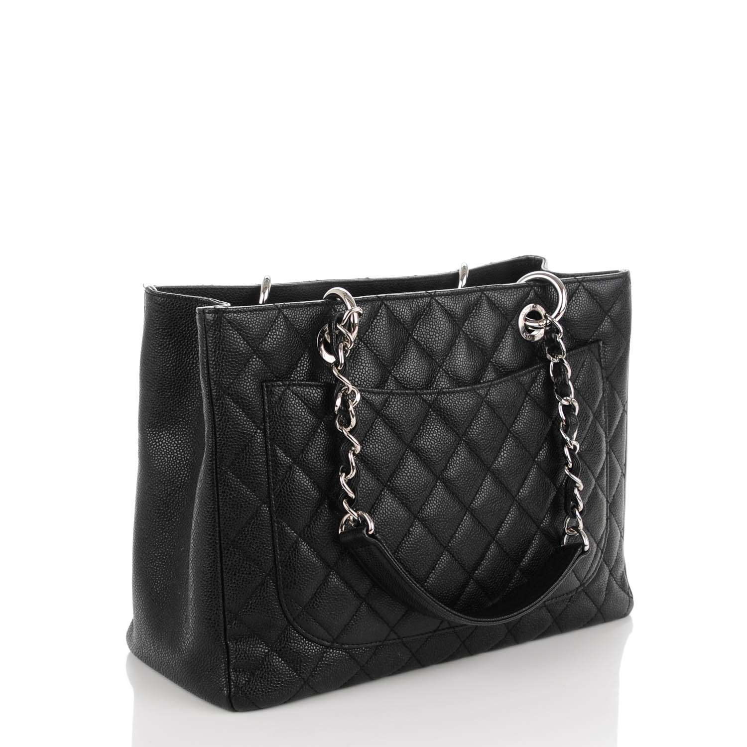 CHANEL Caviar Quilted Grand Shopping Tote GST Black 157101