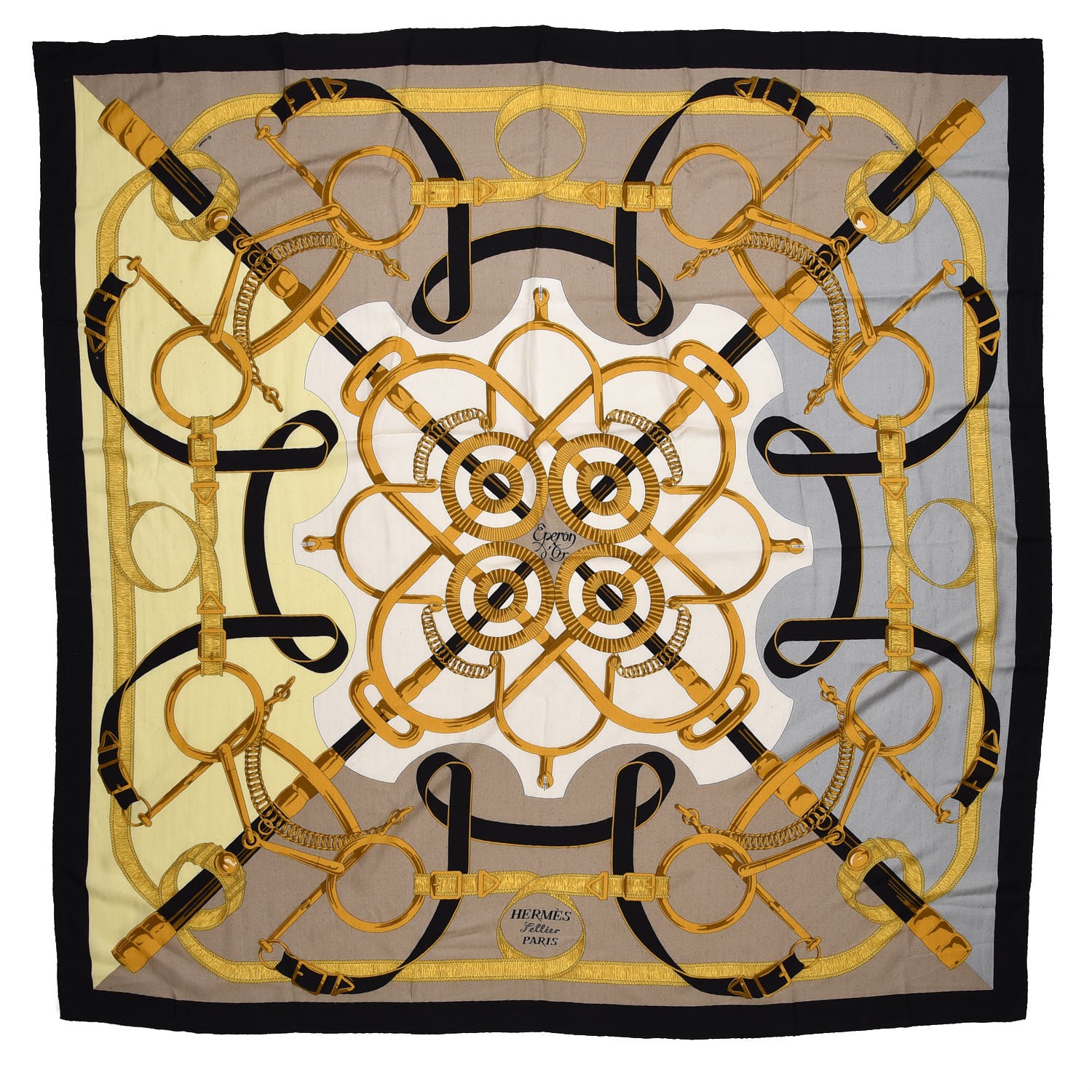 HERMES Cashmere Silk Eperon D'Or Shawl 140 280289
