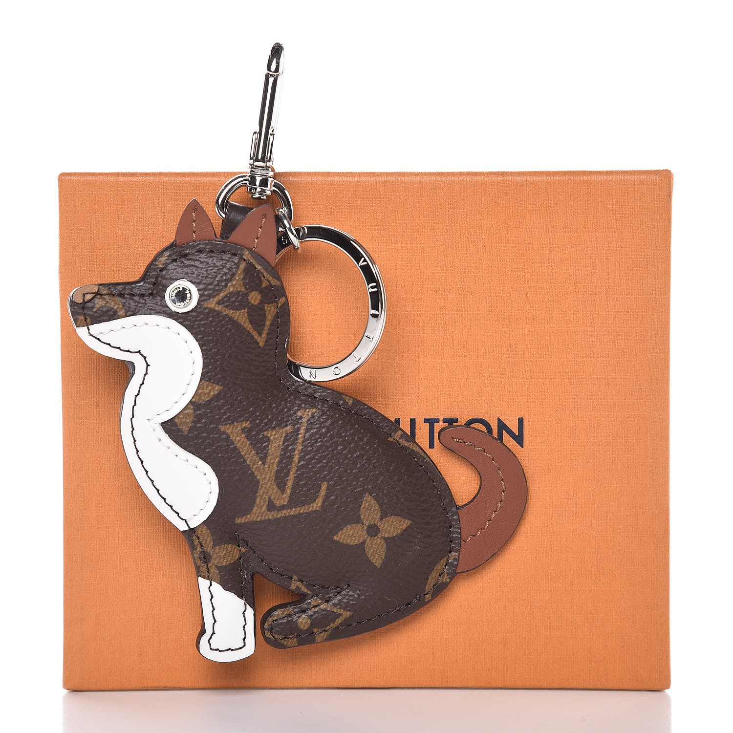 LOUIS VUITTON Monogram Dog Bag Charm Key Holder 326880
