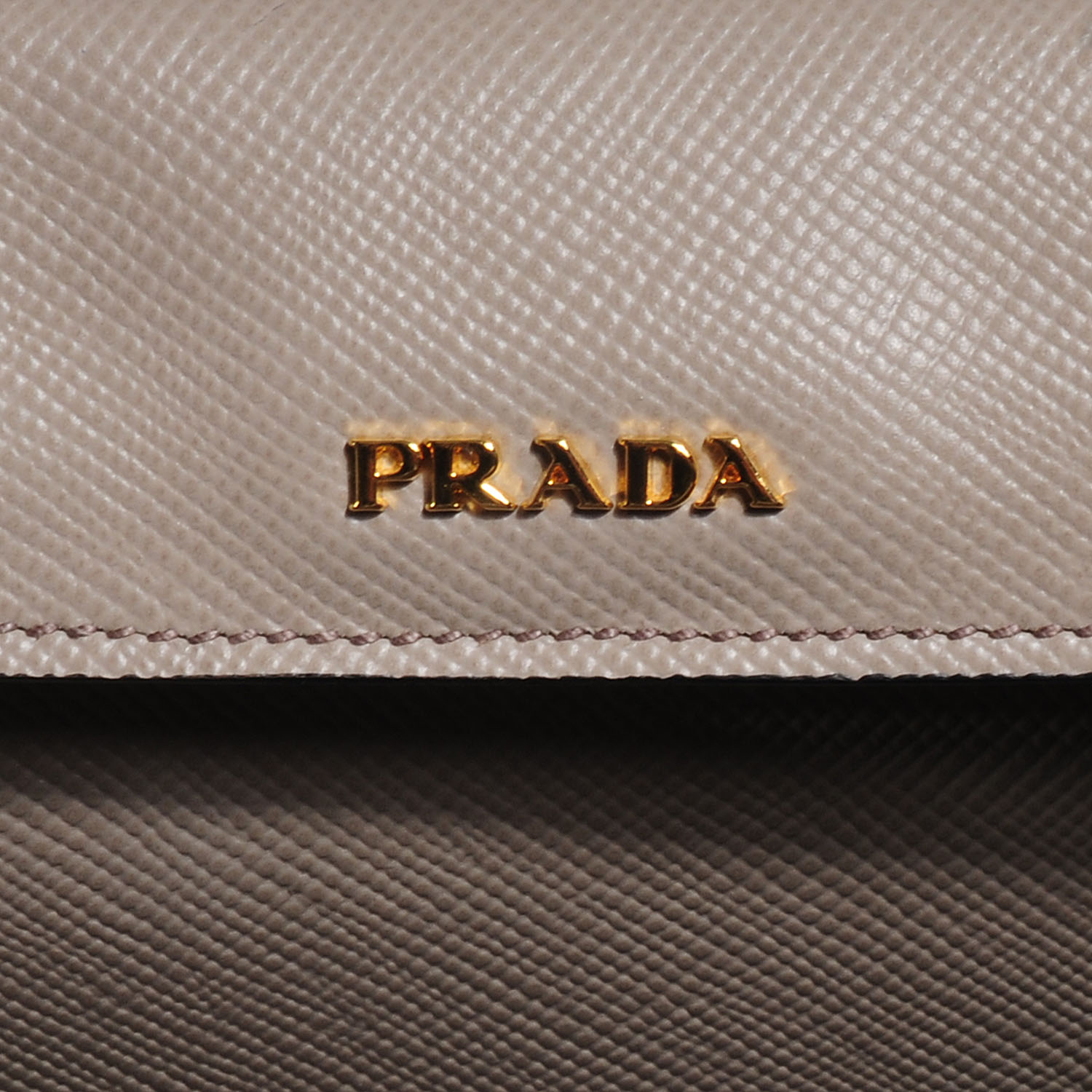 PRADA Saffiano Cuir Large Double Bag Pomice 64404