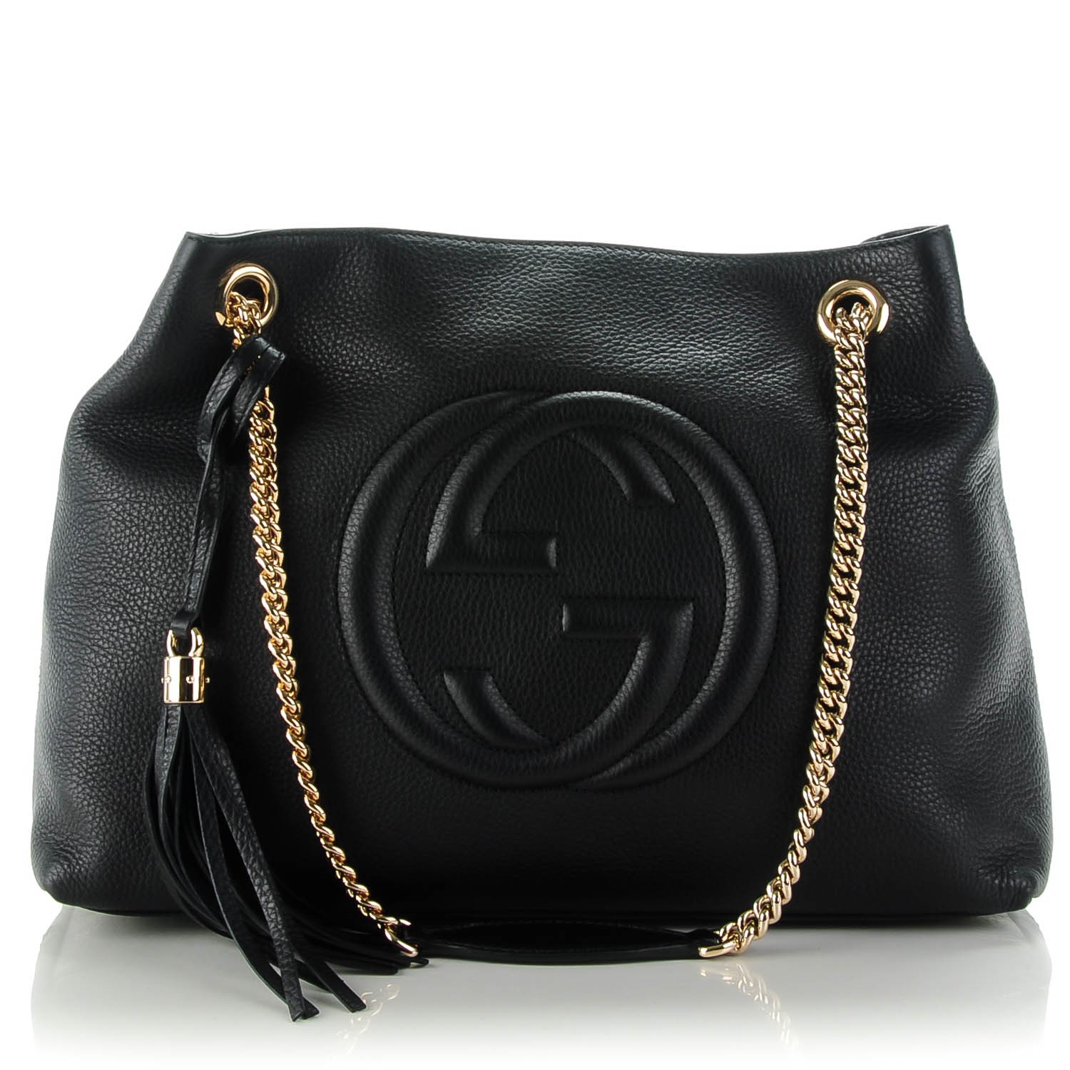 gucci soho pebbled leather shoulder bag