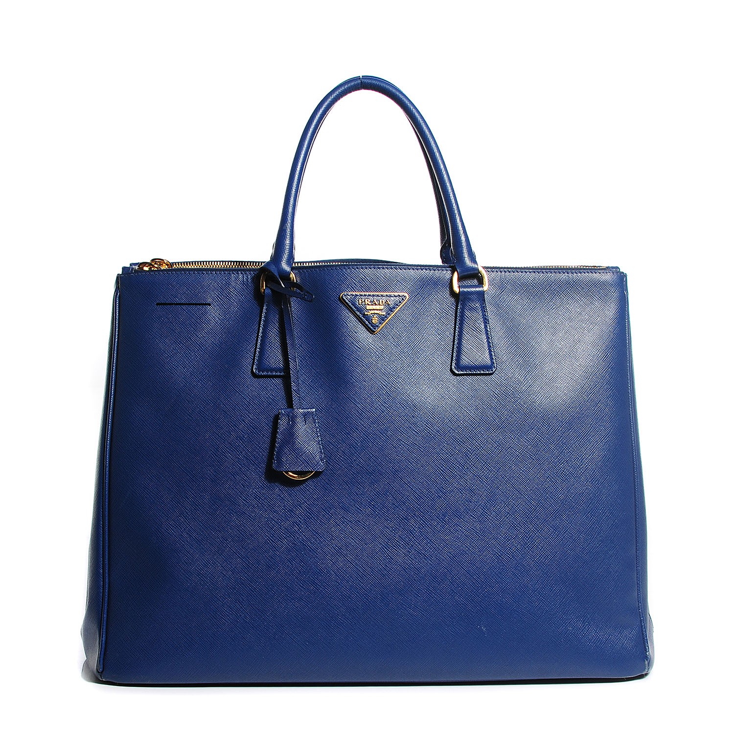 PRADA Saffiano Saffiano Extra Large Galleria Double Zip Tote Bleuette ...