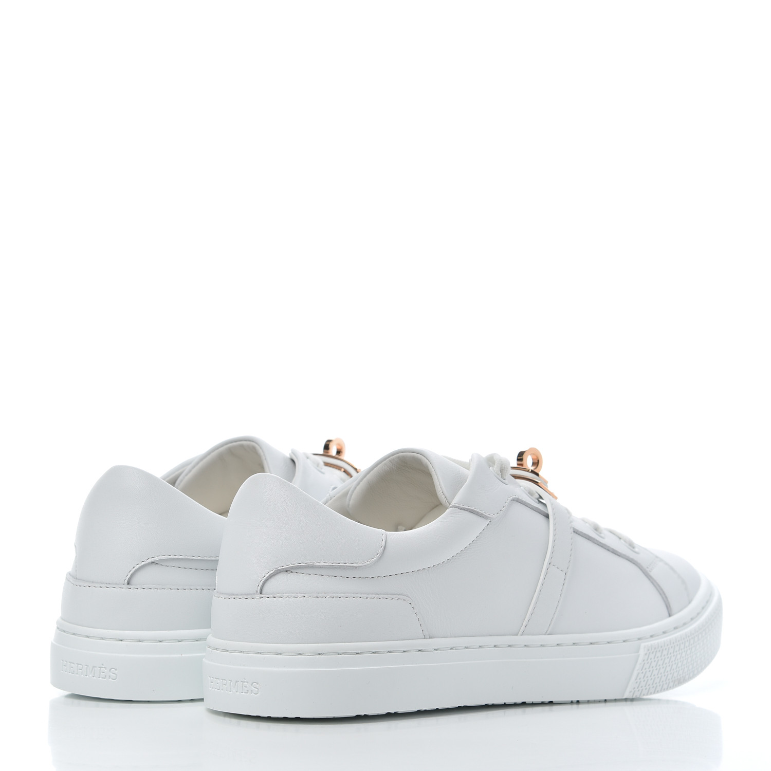 HERMES Calfskin Day Sneakers 37 White 787085 | FASHIONPHILE