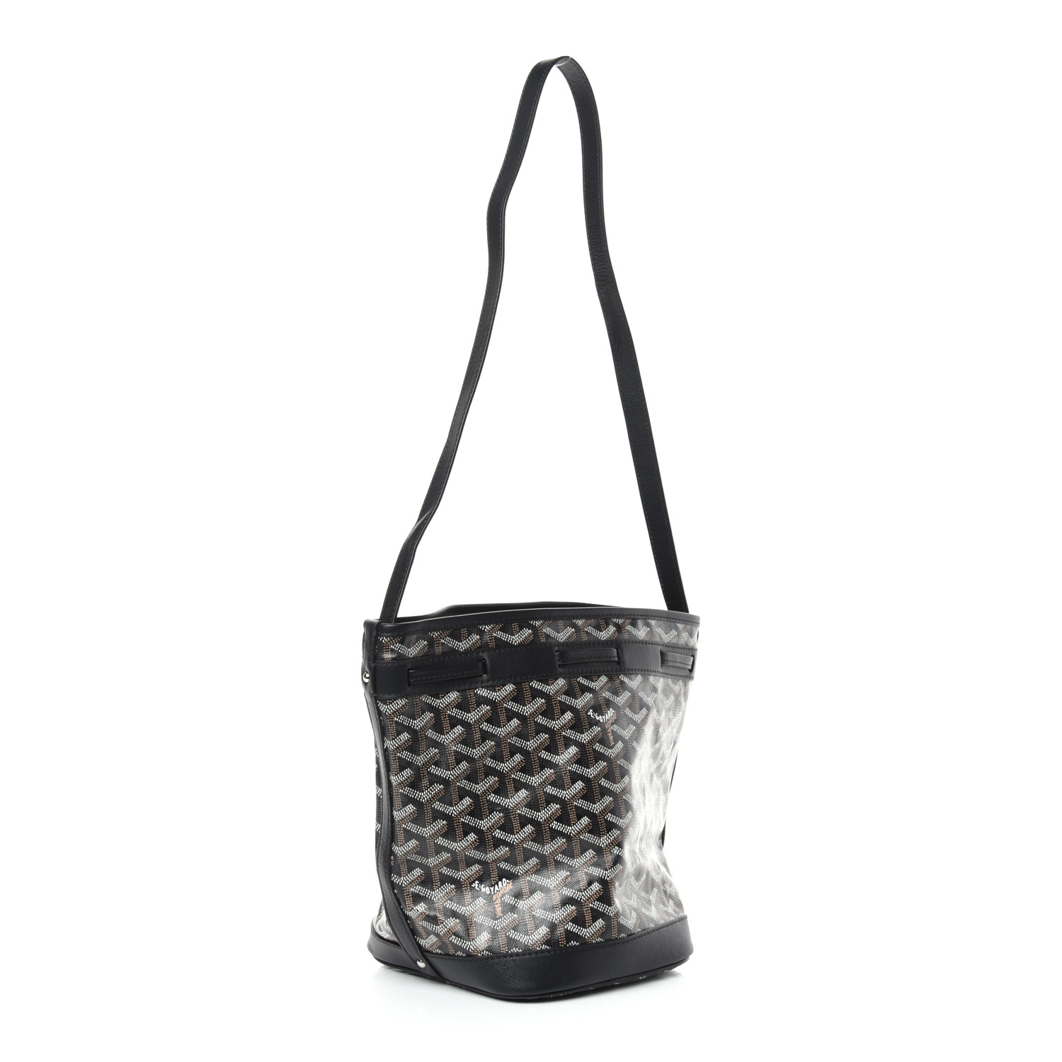 GOYARD Goyardine Petit Flot Bucket Bag PM Black 773258 | FASHIONPHILE