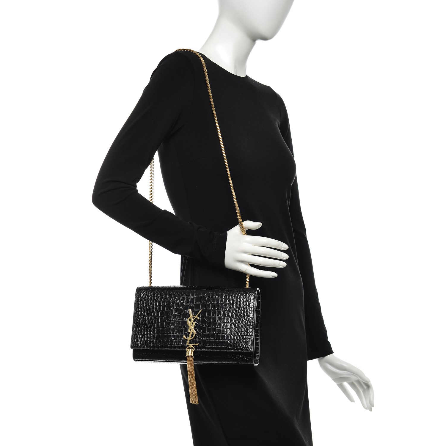 ysl kate croc tassel bag