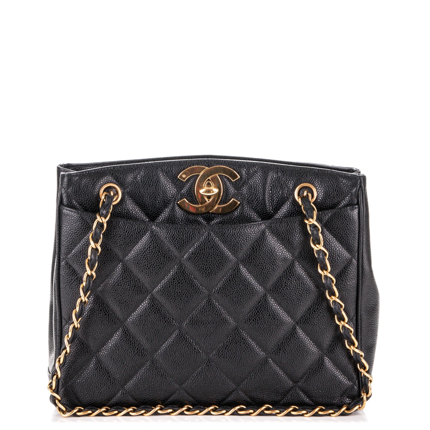 chanel black caviar shoulder bag