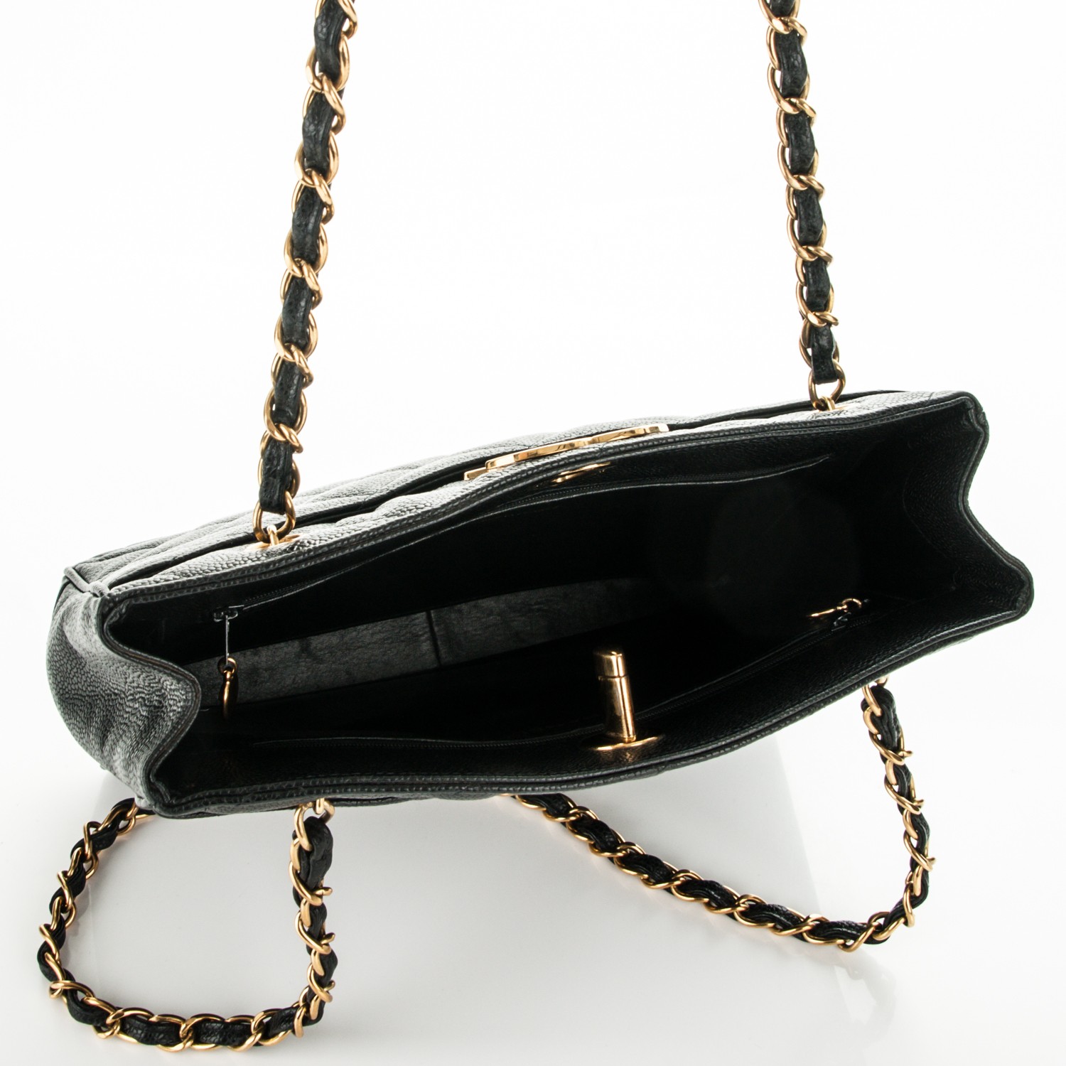 chanel black caviar shoulder bag