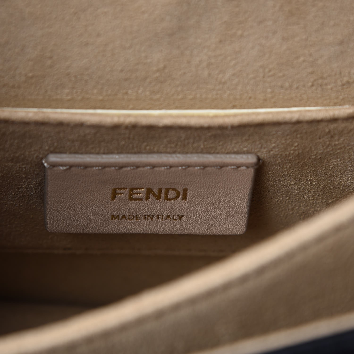 fendi calfskin zucca embossed kan i shoulder bag black