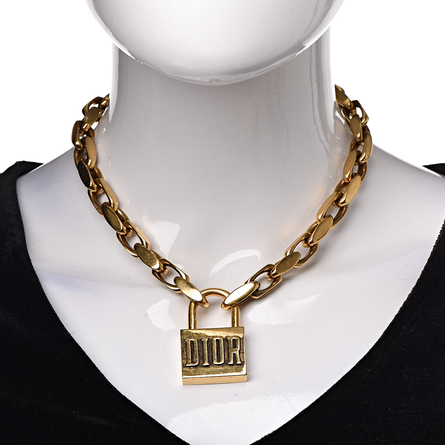 christian dior lock necklace
