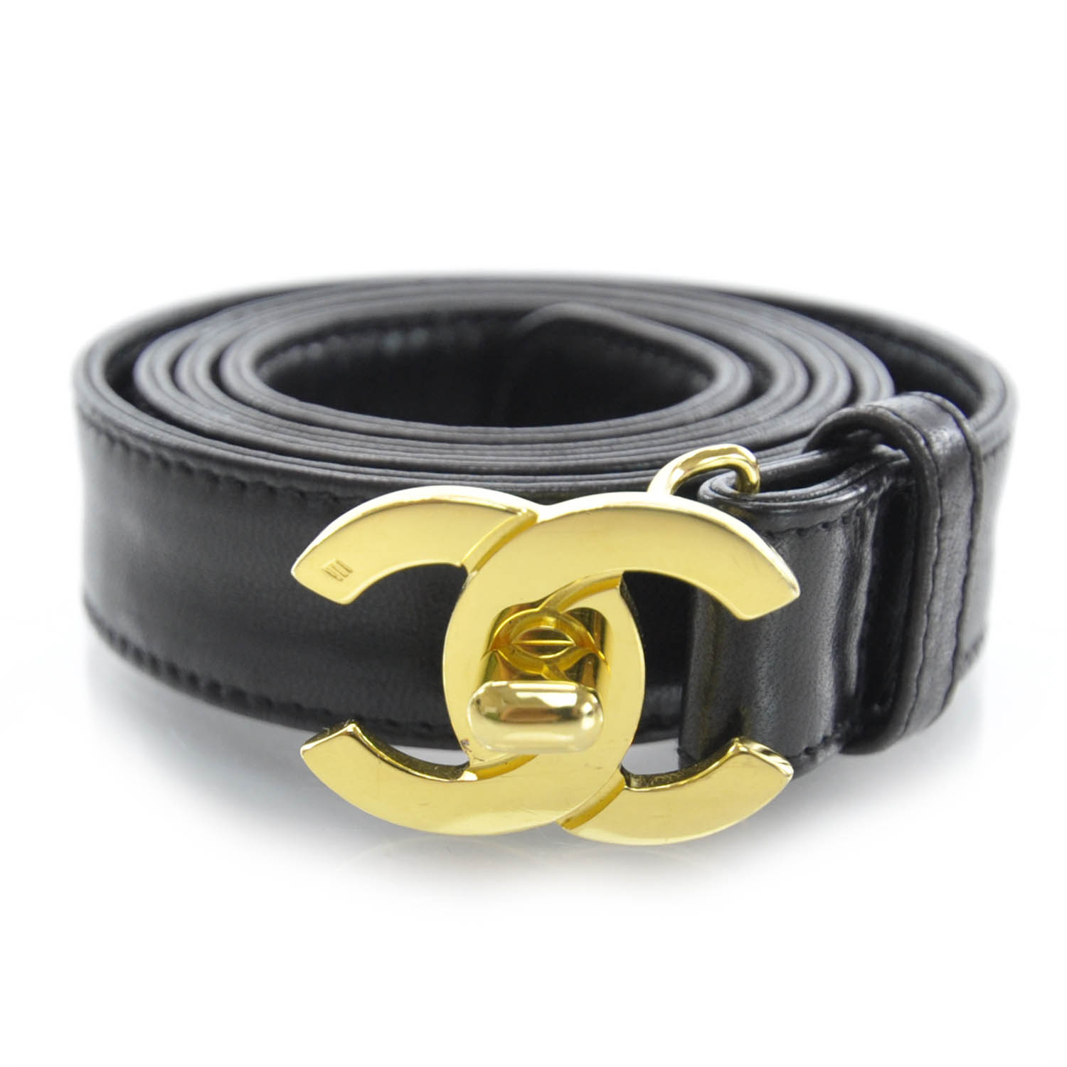 CHANEL Leather CC Turnlock Belt 32 31836