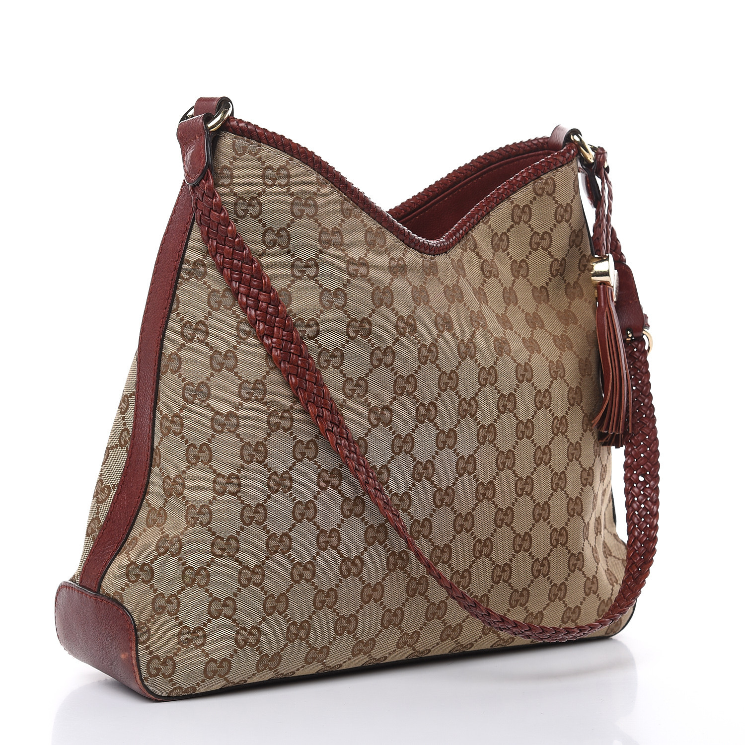 GUCCI Monogram Medium Marrakech Hobo Red 479493