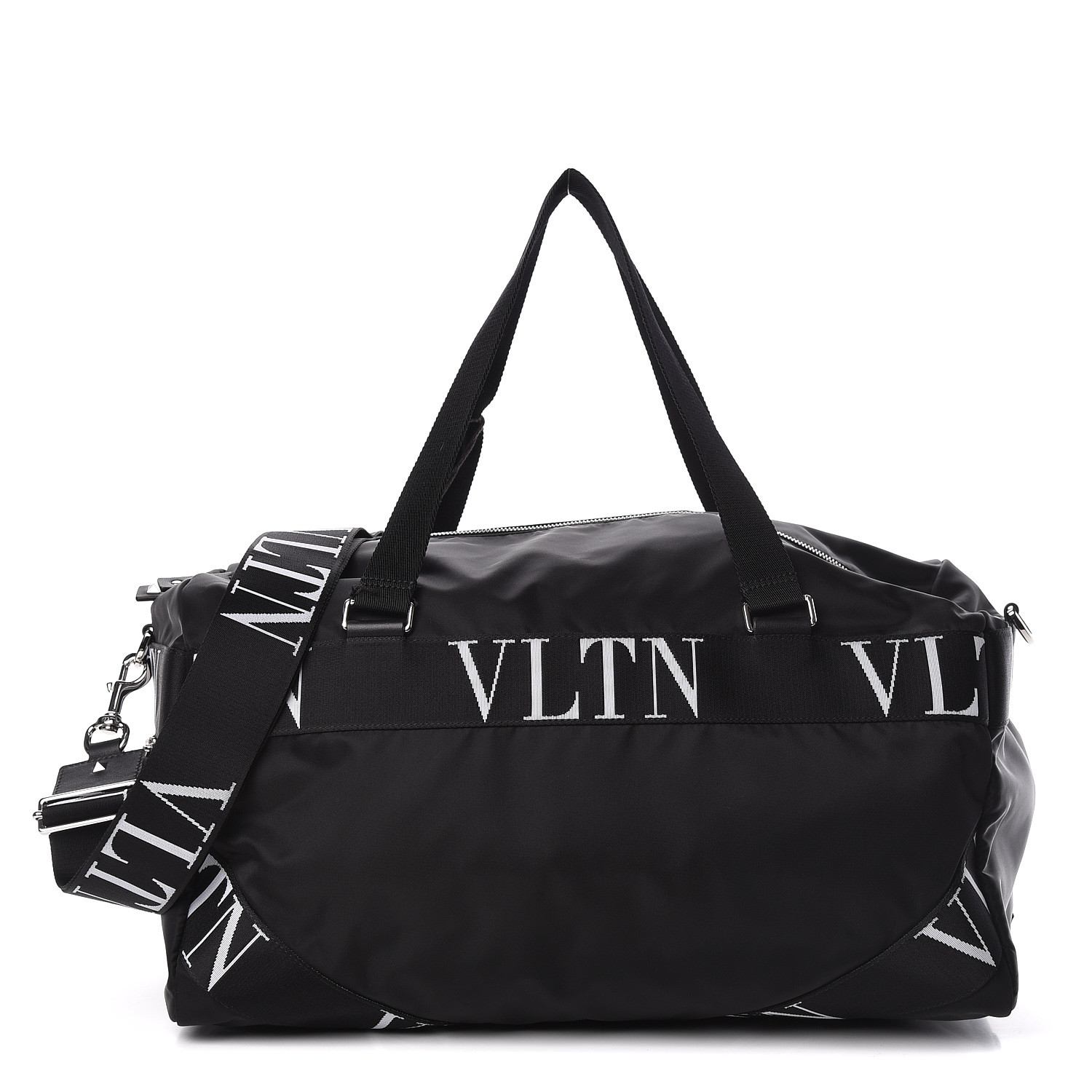 VALENTINO Nylon Ribbon VLTN Duffle Bag Black 476707
