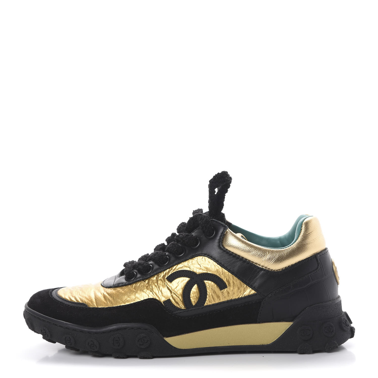 chanel trainers gold