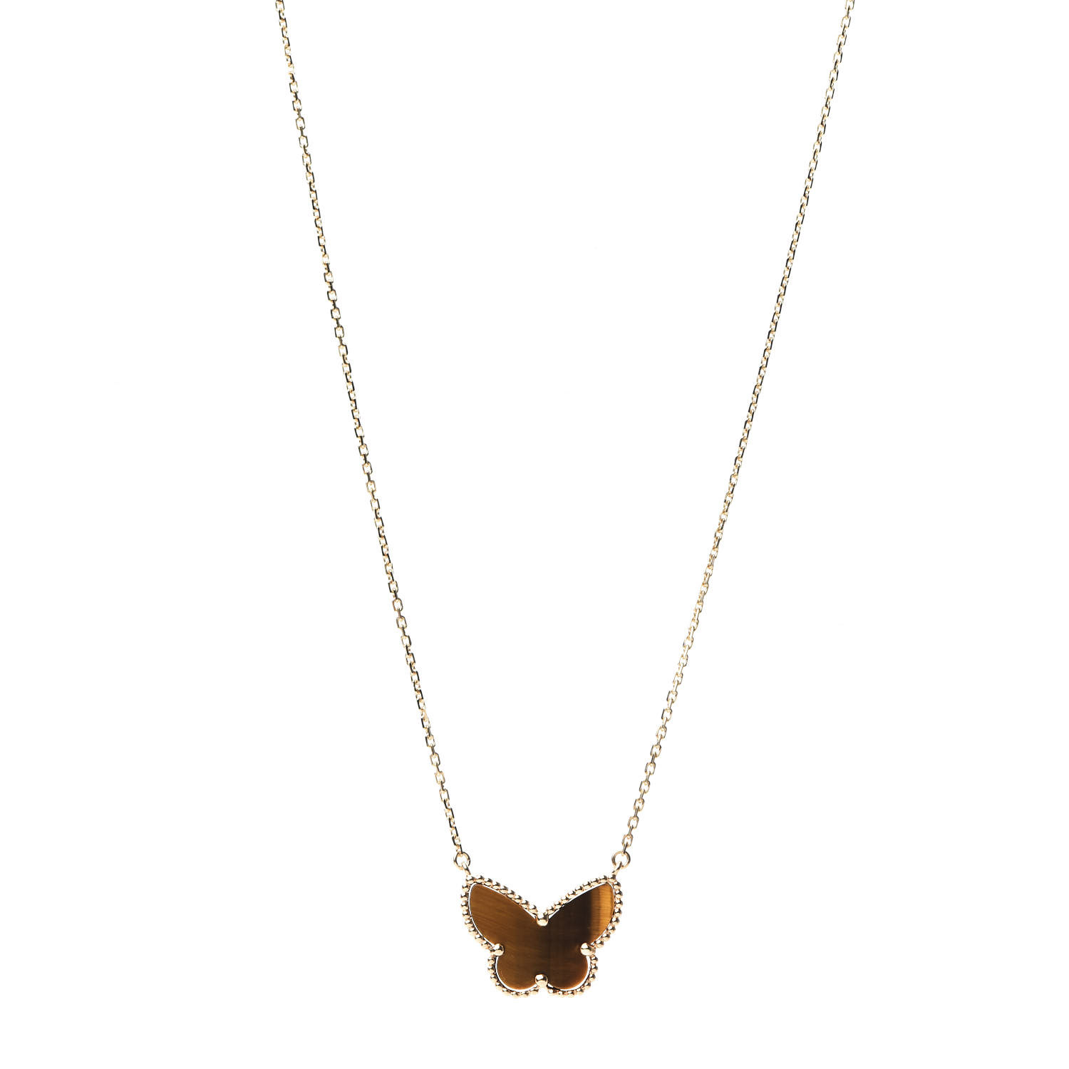 VAN CLEEF & ARPELS 18K Yellow Gold Tiger Eye Lucky ...