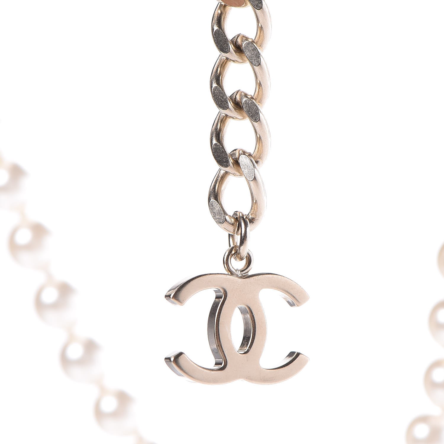 CHANEL Pearl CC Turn Lock Necklace Gold 338727