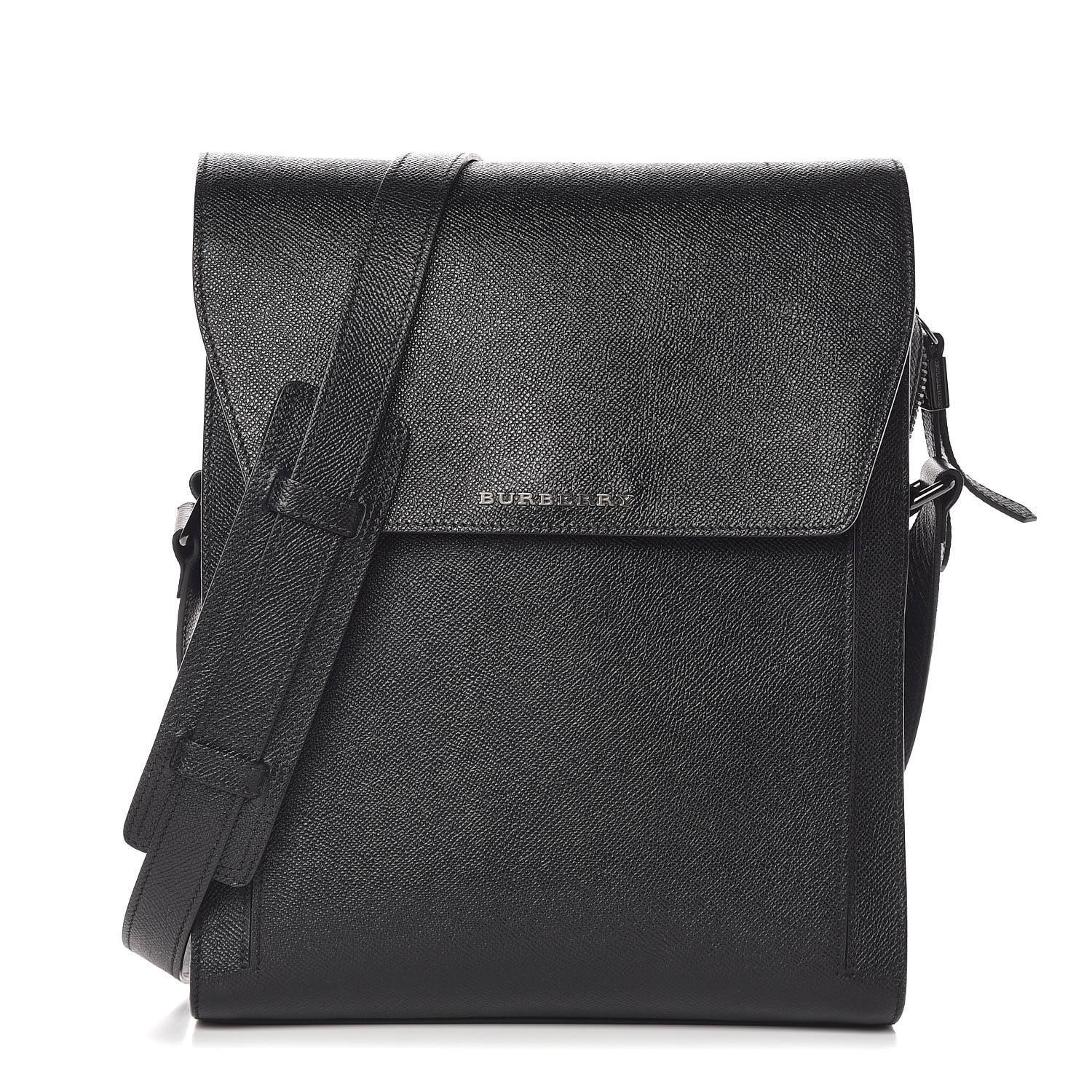 black calfskin messenger bag