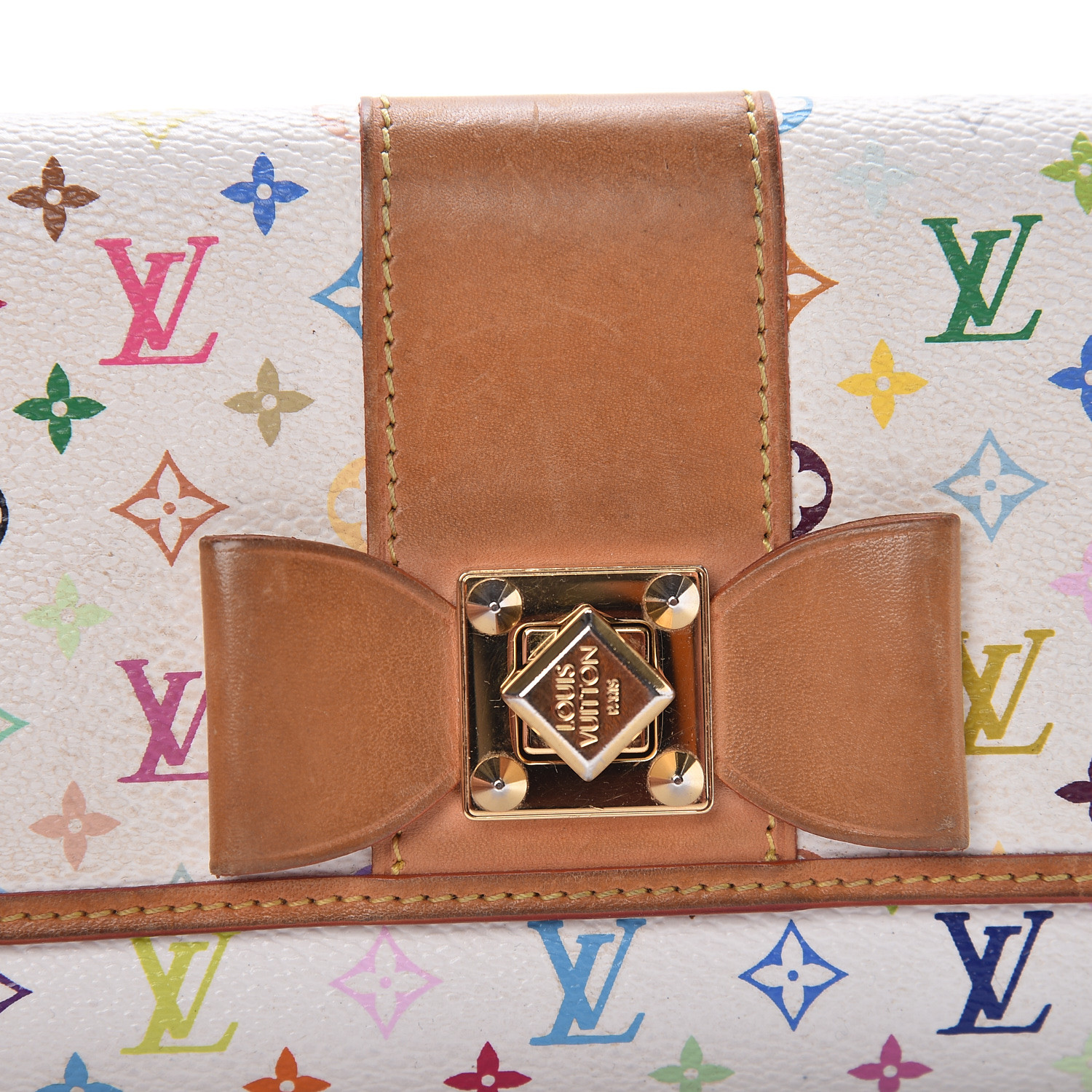 Louis Vuitton Monogram White Multicolor Sarah Long Wallet Women Card Coin  Purse