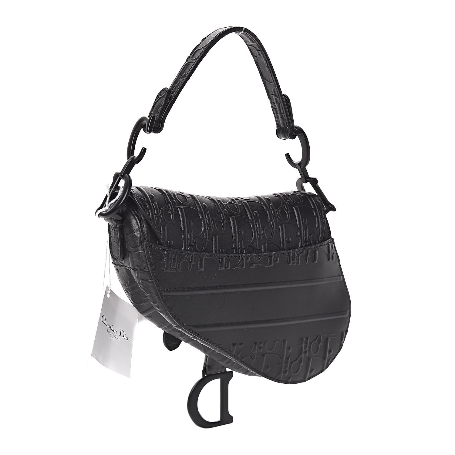 saddle bolsa black dior oblique embossed calfskin