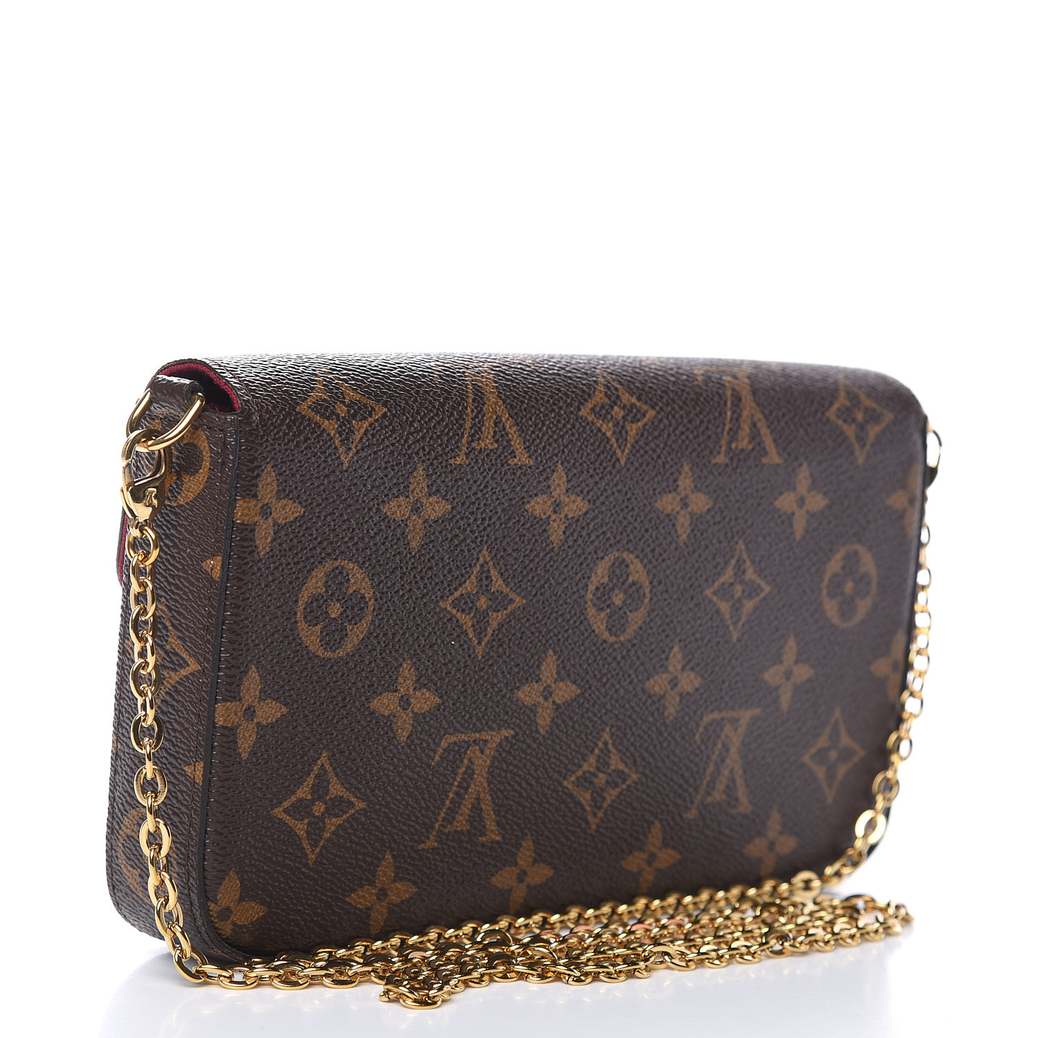 monogram pochette felicie chain wallet fuchsia