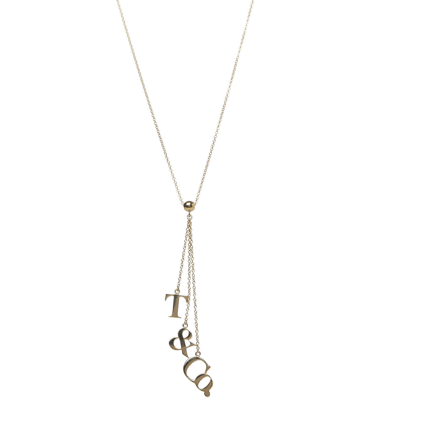 Tiffany 18k Yellow Gold T Co Lariat Necklace Fashionphile