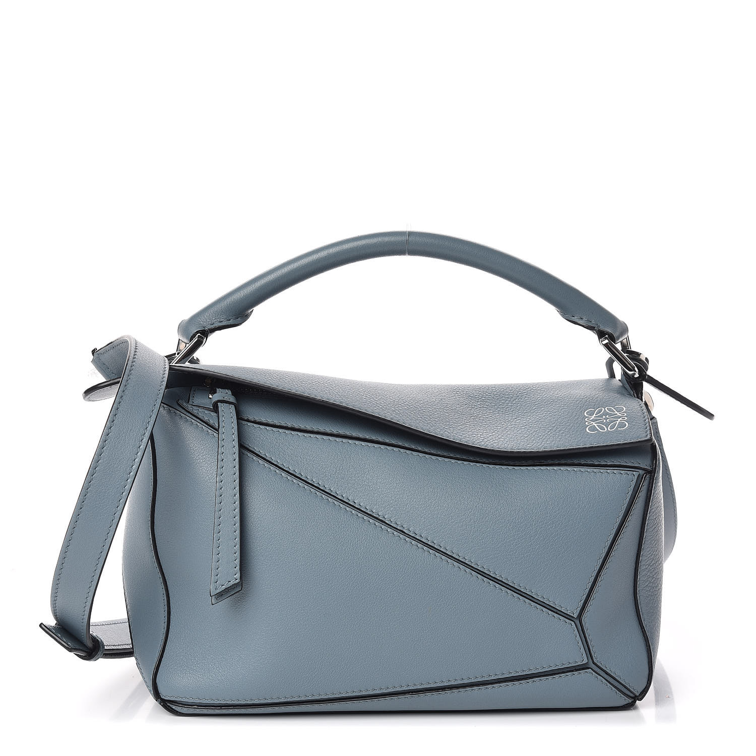 LOEWE Calfskin Small Puzzle Bag Stone Blue 438422