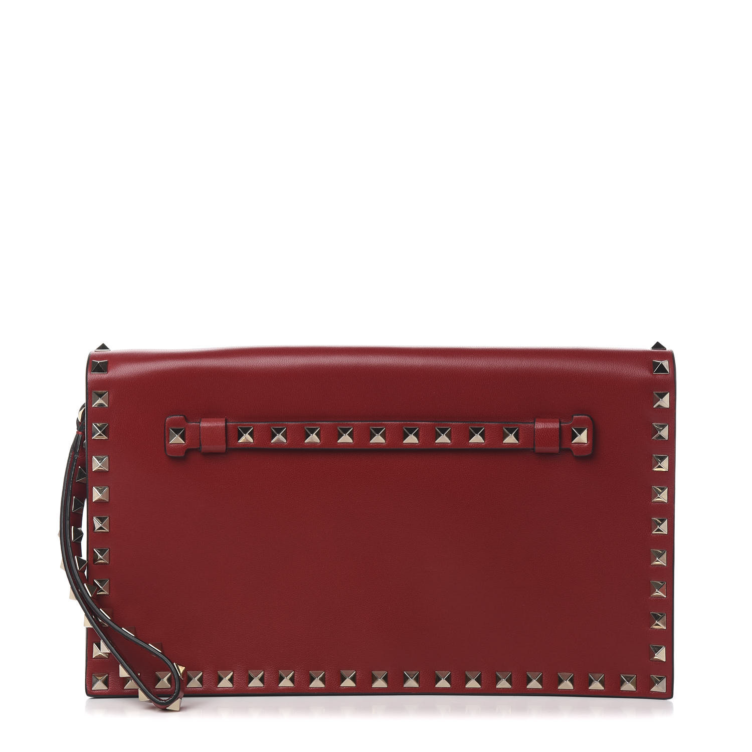 valentino rockstud clutch red