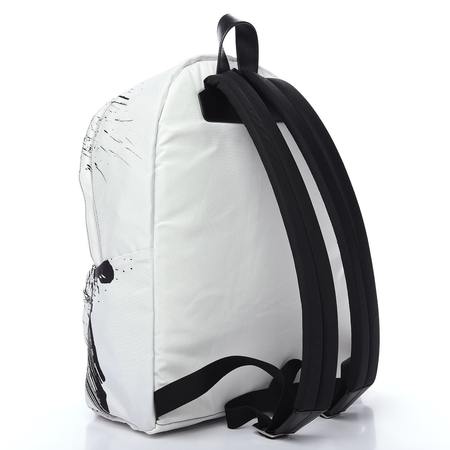 CELINE x Christian Marclay Canvas Backpack White Black 575276
