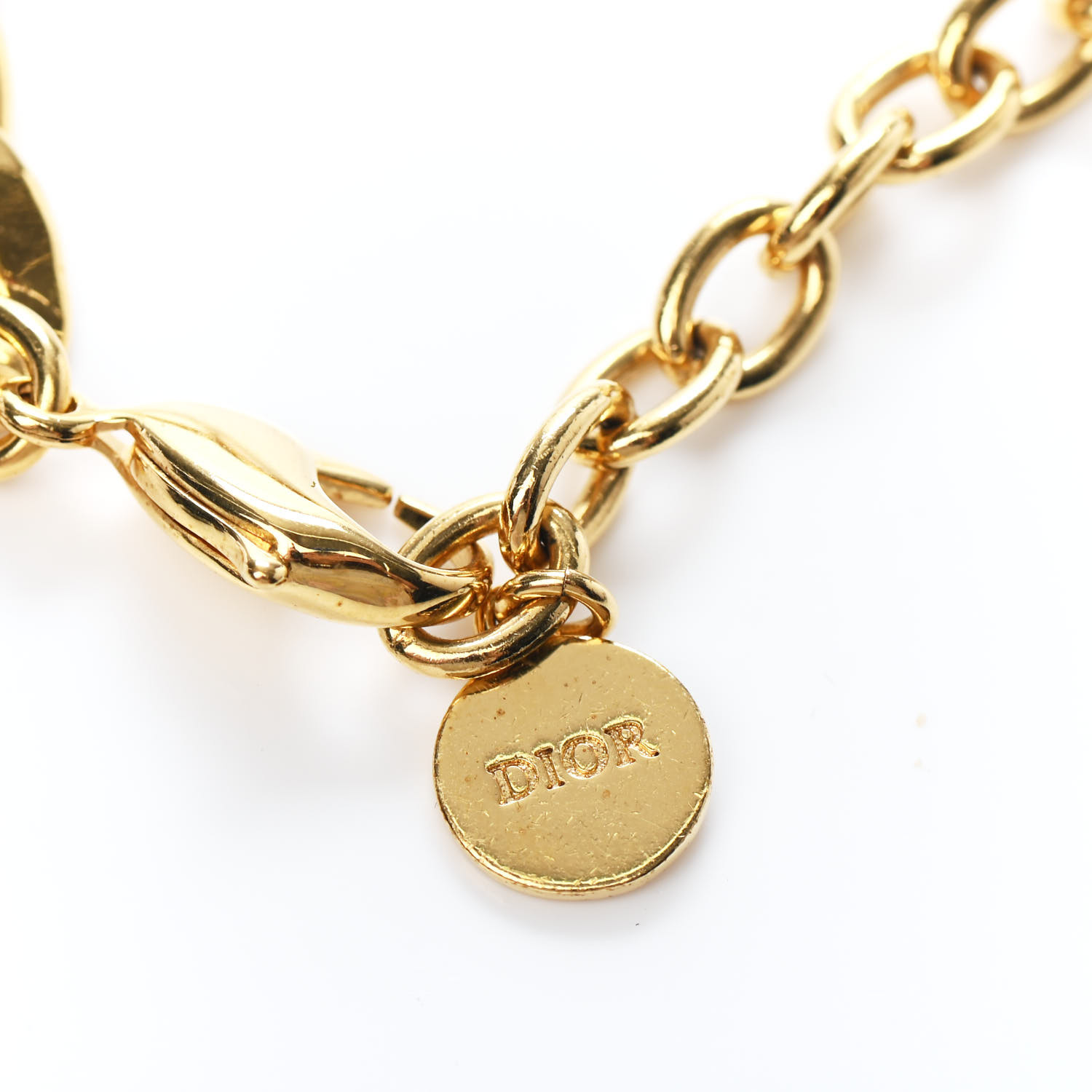 CHRISTIAN DIOR Metal Danseuse Etoile Chain Bracelet Gold 806762 ...