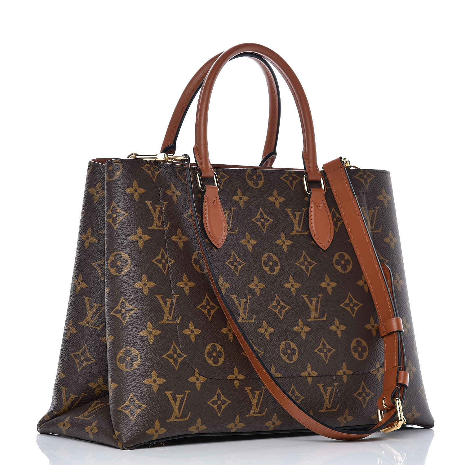 LOUIS VUITTON Monogram Flower Tote Caramel 376198