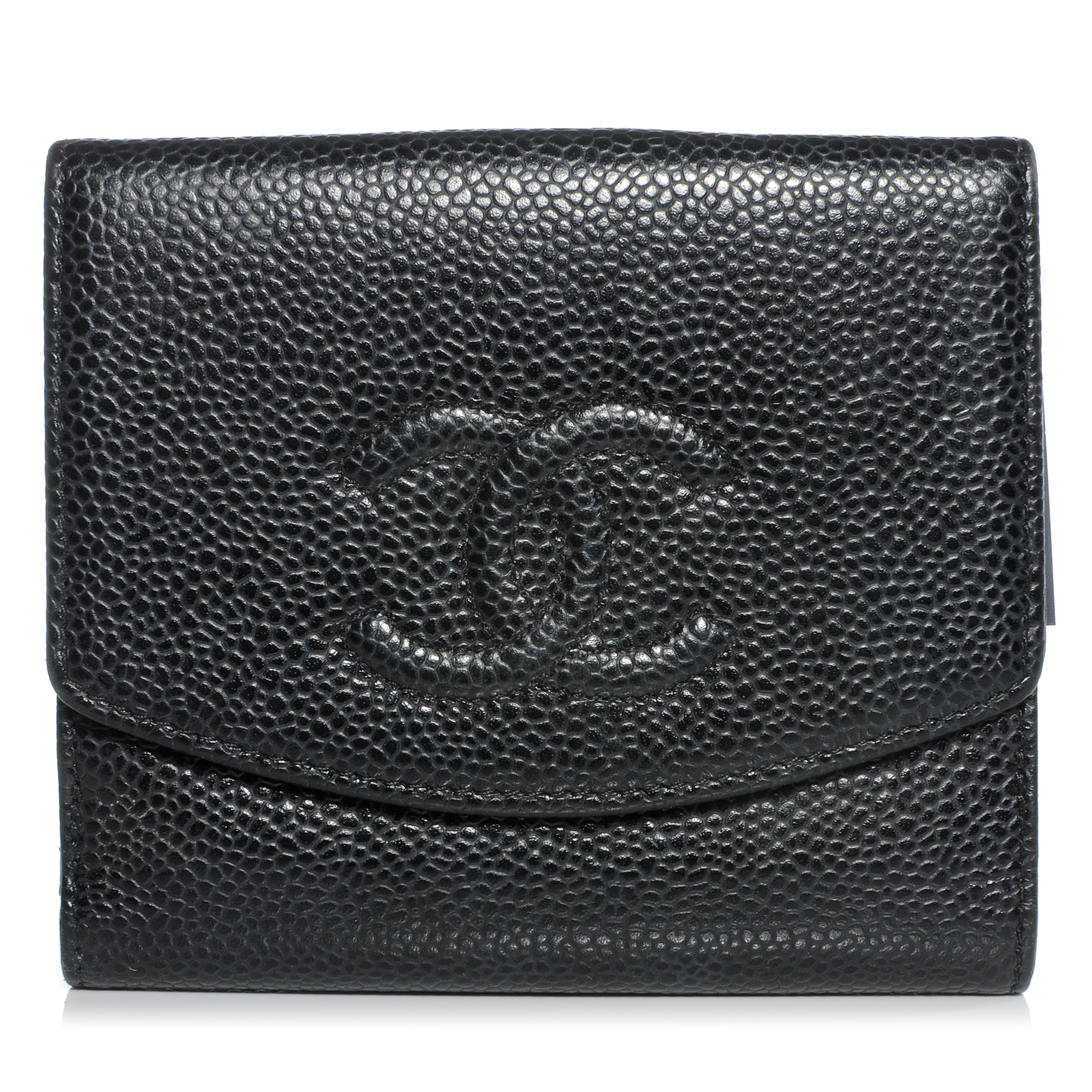 chanel compact wallet caviar