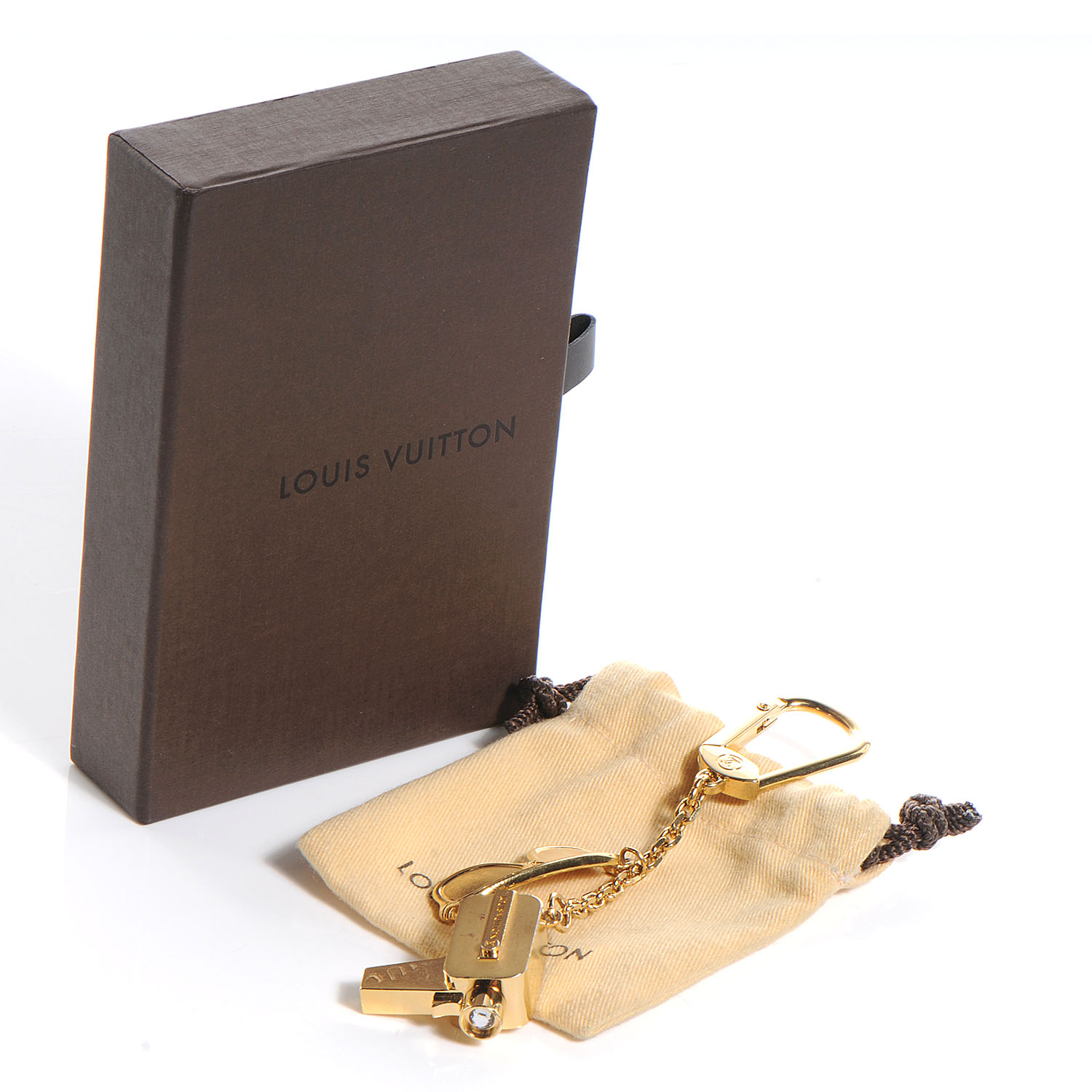 Louis Vuitton Vachetta Leather Gold Tone Keychain Bag Charm