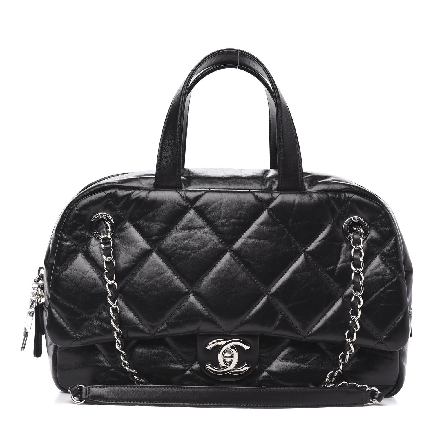 chanel quilted bowling bag