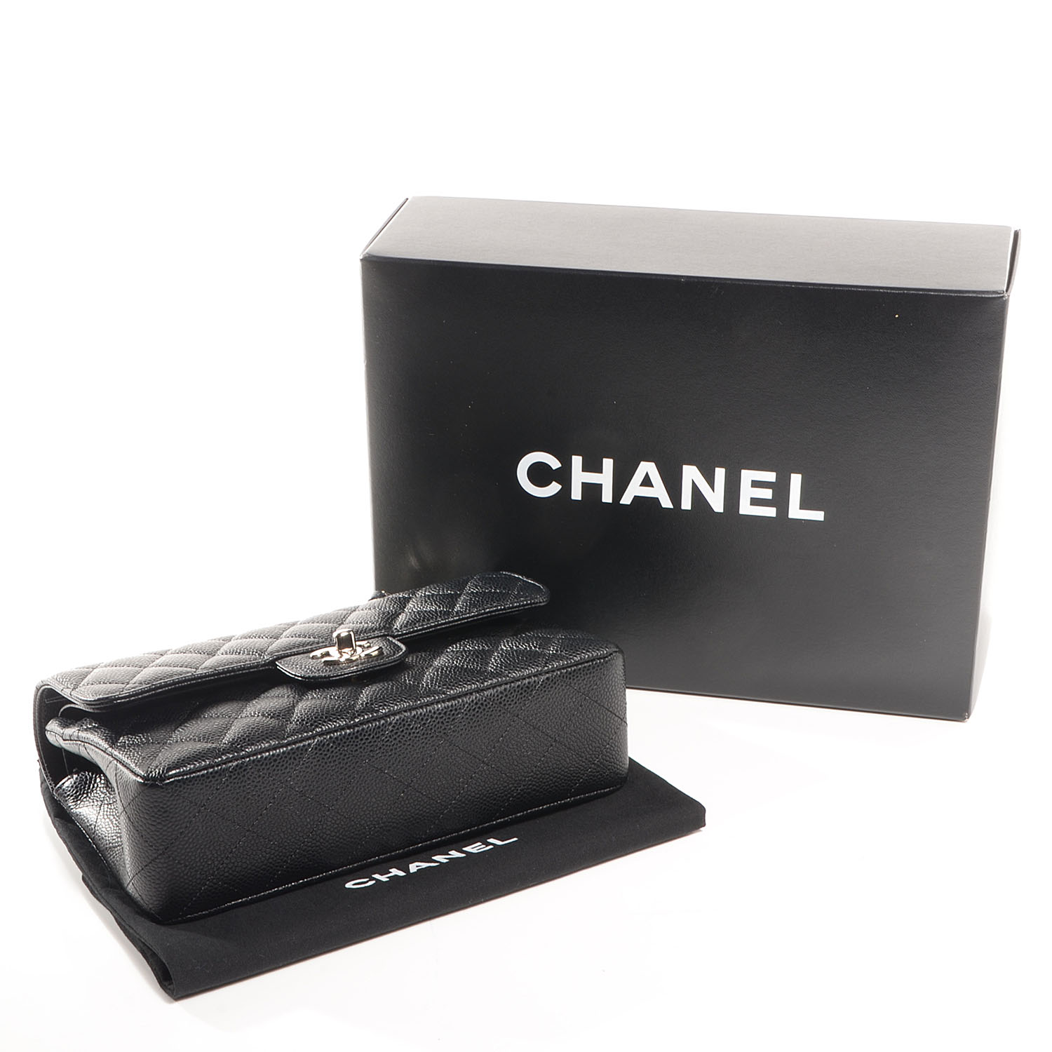CHANEL Caviar Quilted Small Double Flap Black 73966