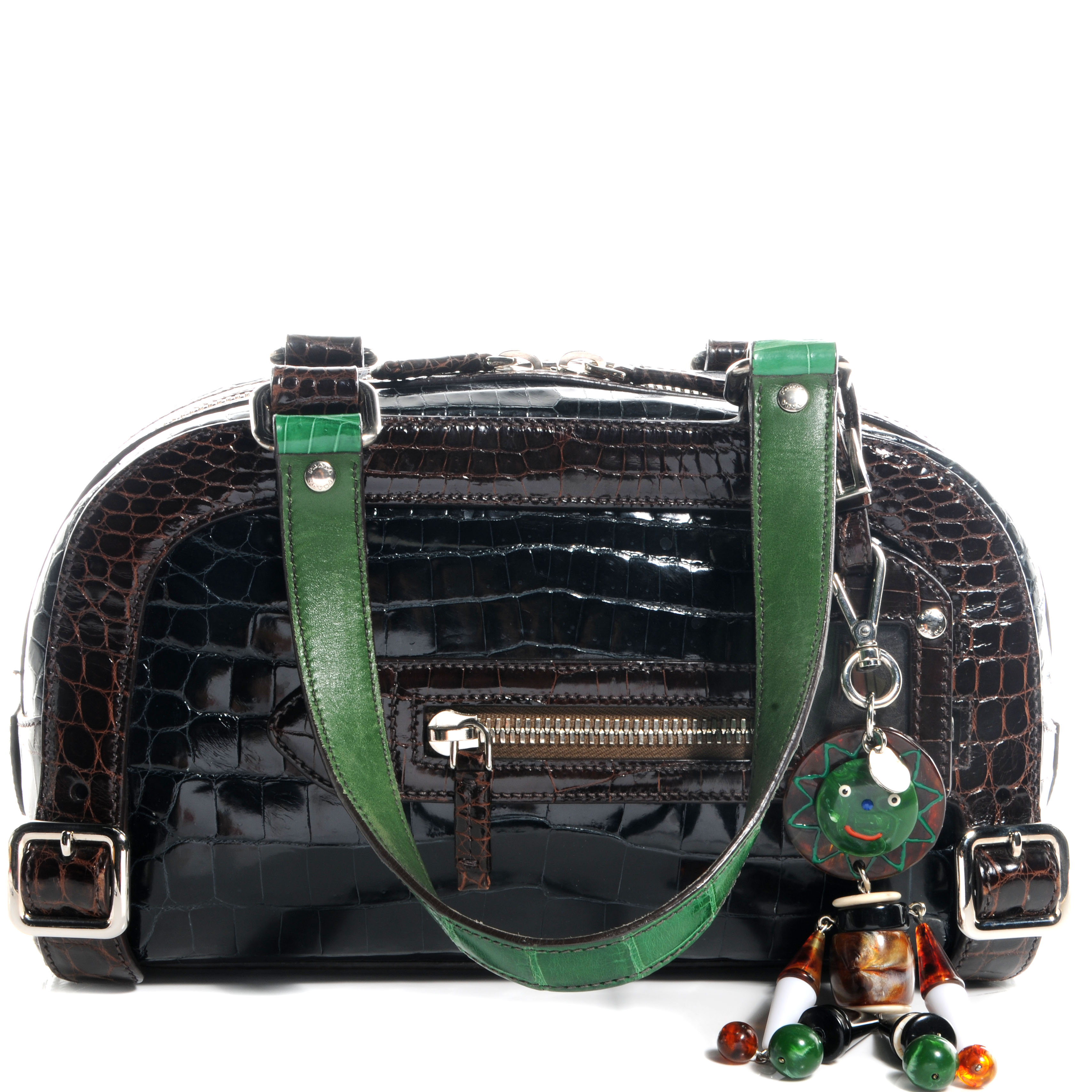 prada green crocodile bag