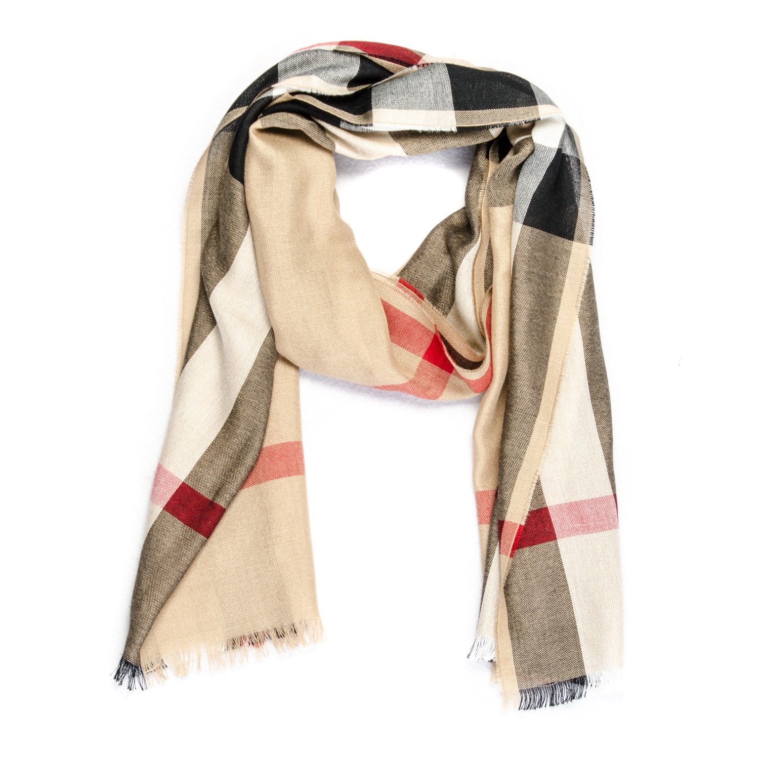 burberry check silk cashmere scarf