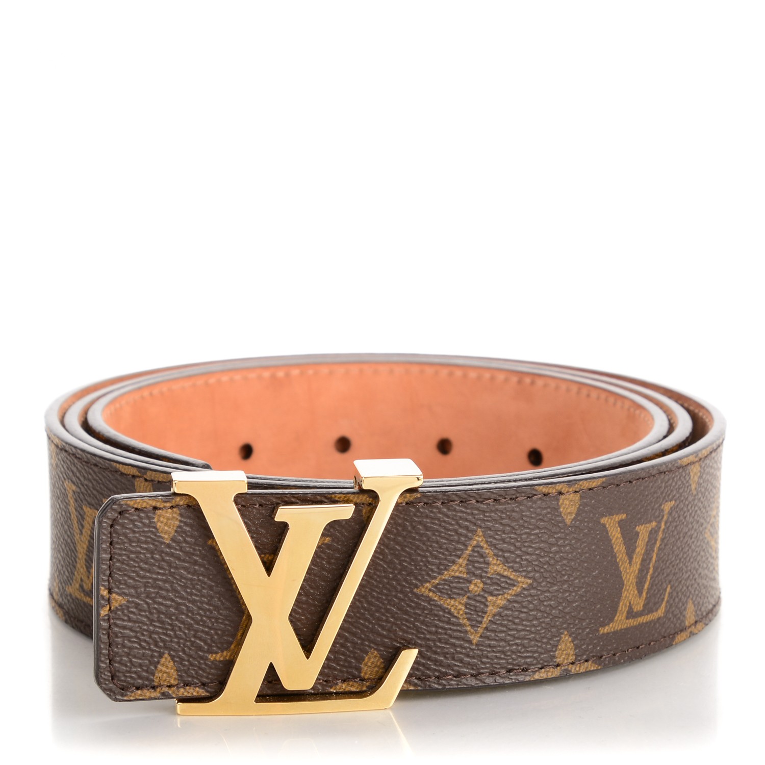 Louis Vuitton LV Initiales 30 mm Reversible Belt Brown + Calf Leather. Size 90 cm