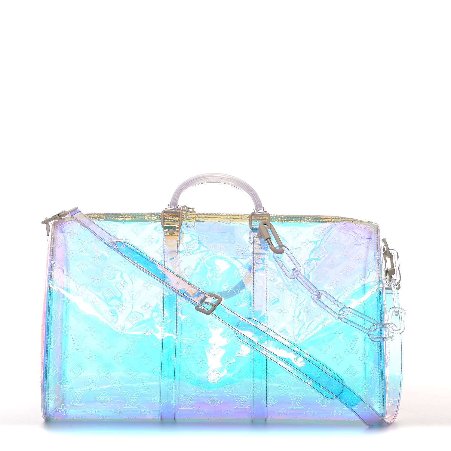 Louis Vuitton Virgil Abloh Monogram Iridescent Prism Keepall Bandoulière 50  Bag