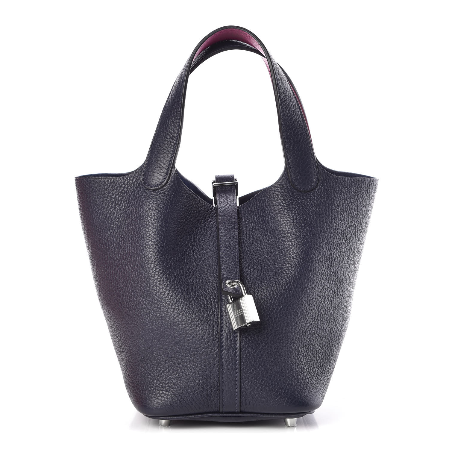 HERMES Taurillon Clemence Picotin Lock 18 PM Bleu Nuit Rose Pourpre ...