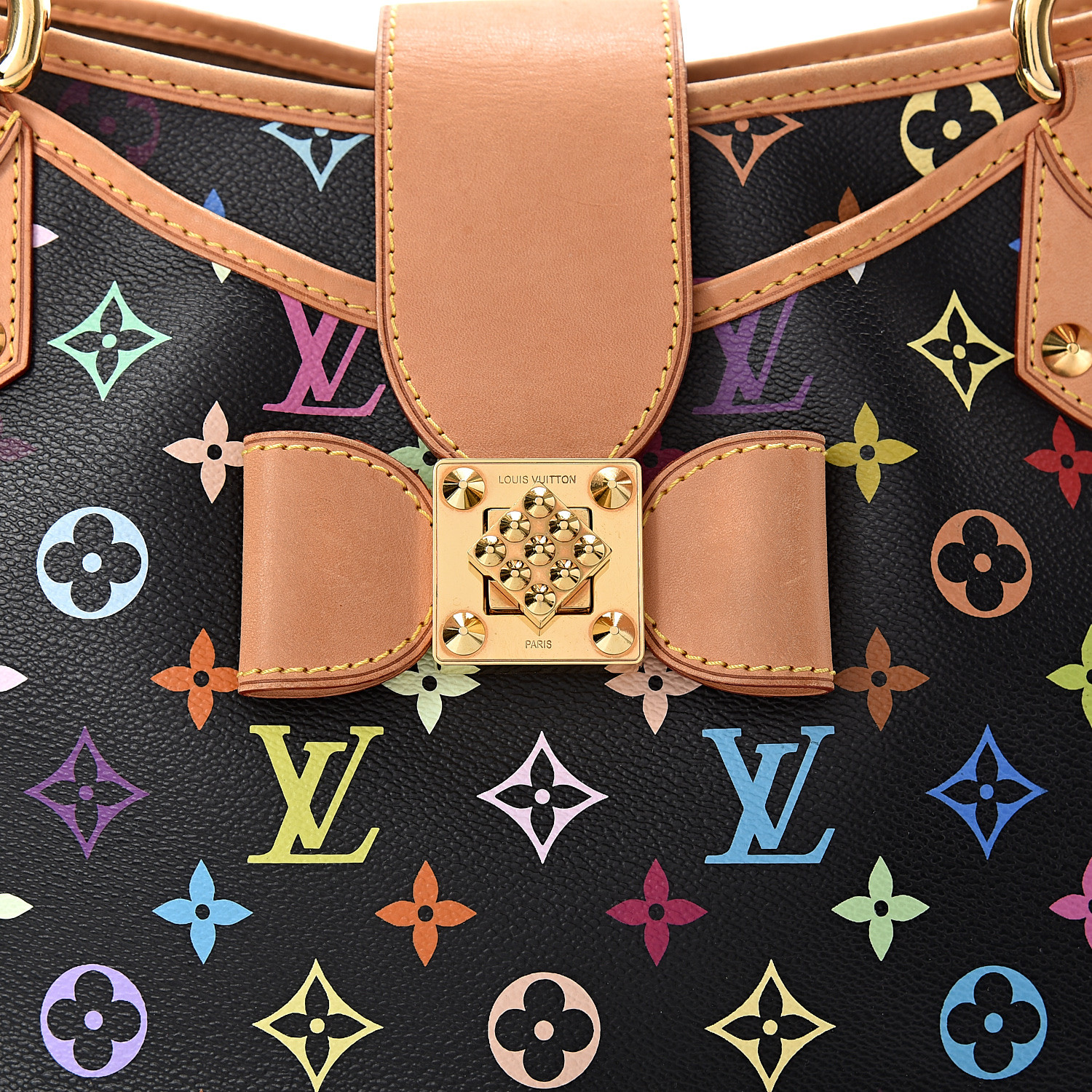 LOUIS VUITTON Monogram Multicolor Annie MM Black 648011 FASHIONPHILE