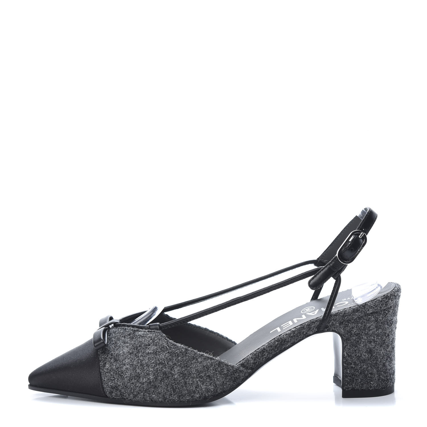 chanel tweed slingback shoes