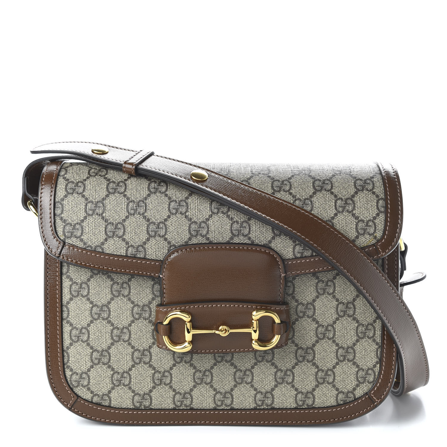 GUCCI GG Supreme Monogram 1955 Horsebit Shoulder Bag Brown 663585 ...