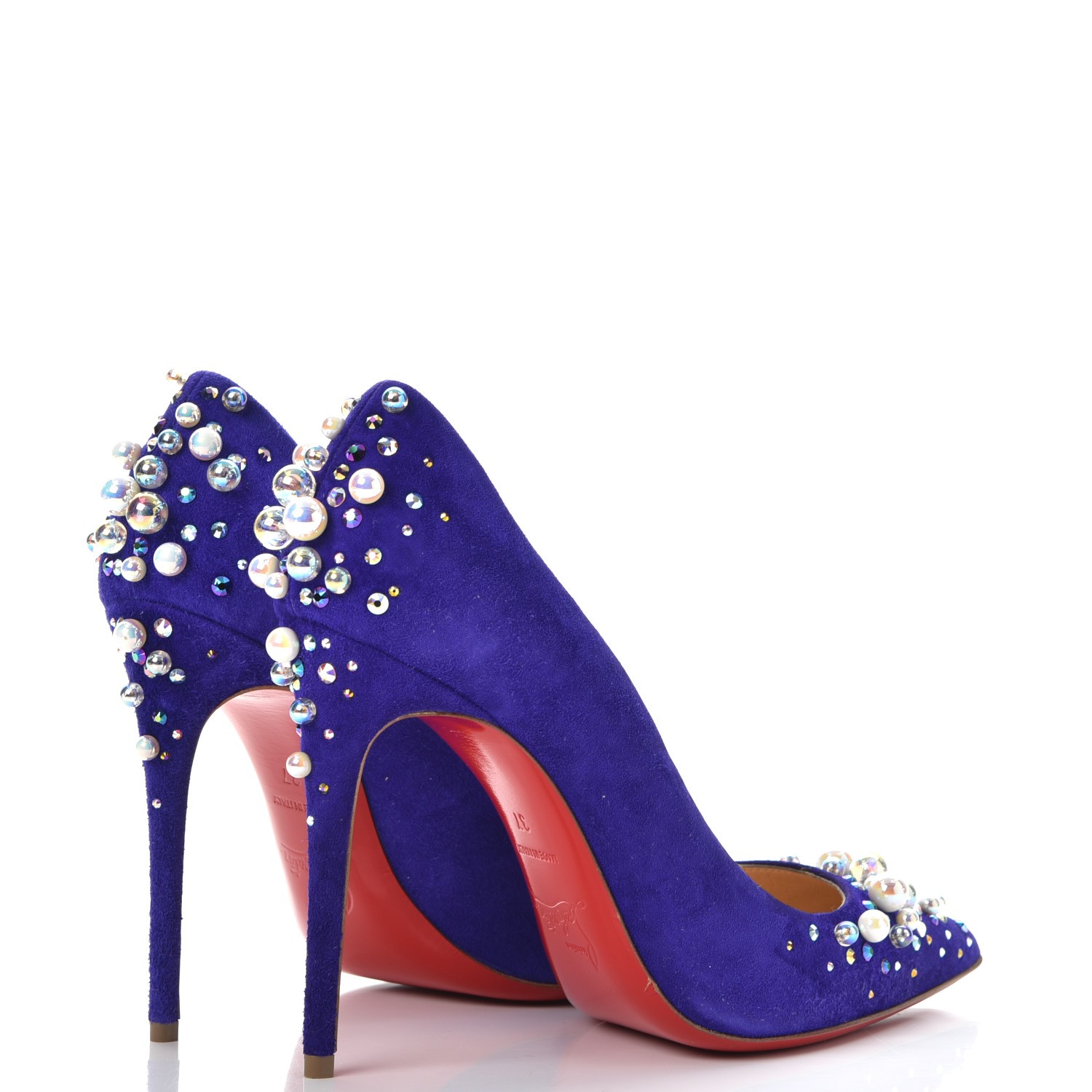 CHRISTIAN LOUBOUTIN Suede Candidate 100 Pumps 37 Purple 240760