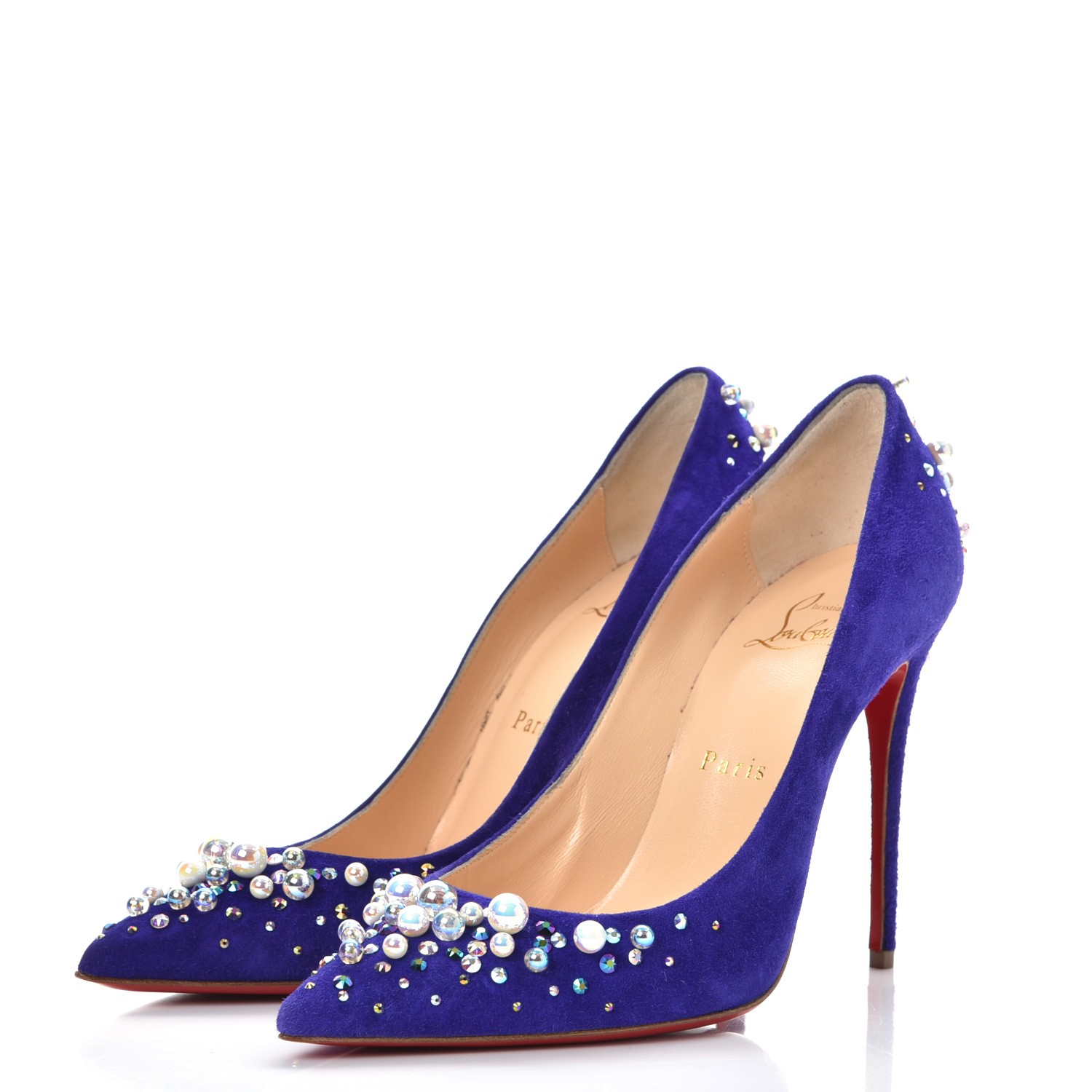 CHRISTIAN LOUBOUTIN Suede Candidate 100 Pumps 37 Purple 240760